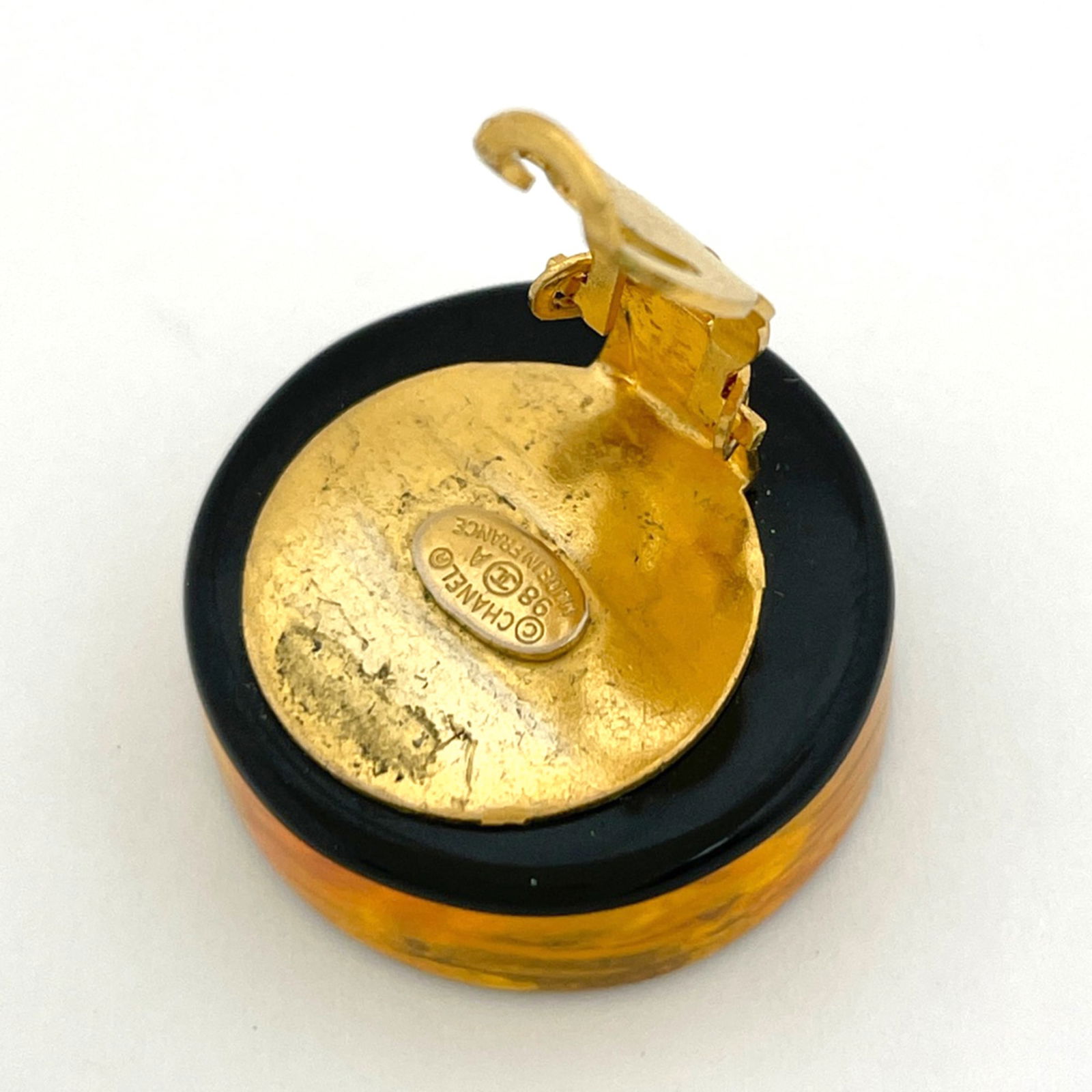 Plastic Chanel Clip Earrings - 3