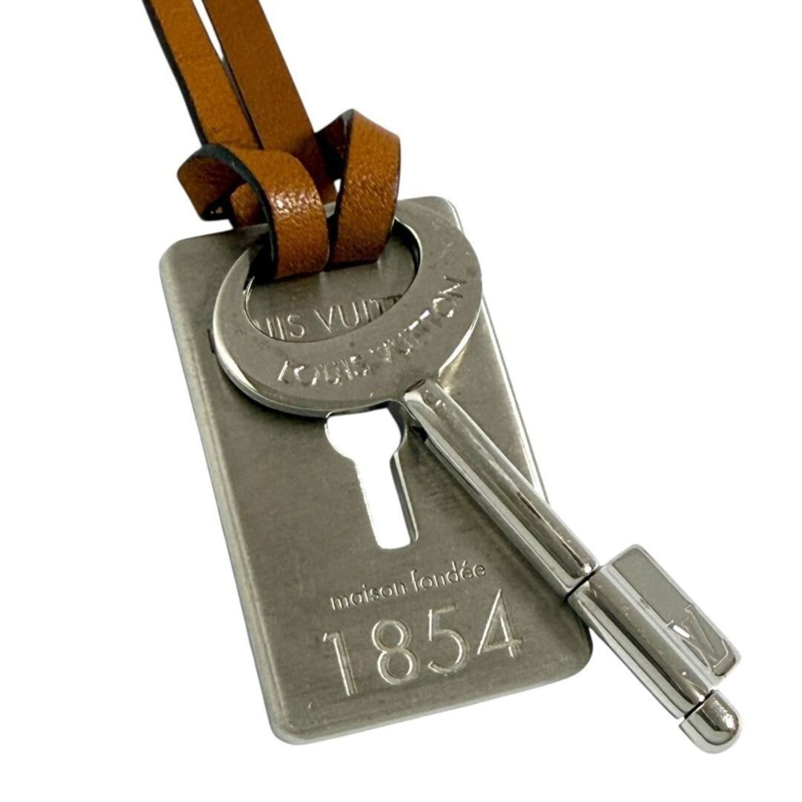 Cord Louis Vuitton Men's Travel Key Pendant Necklace with Leather (1 of 10)