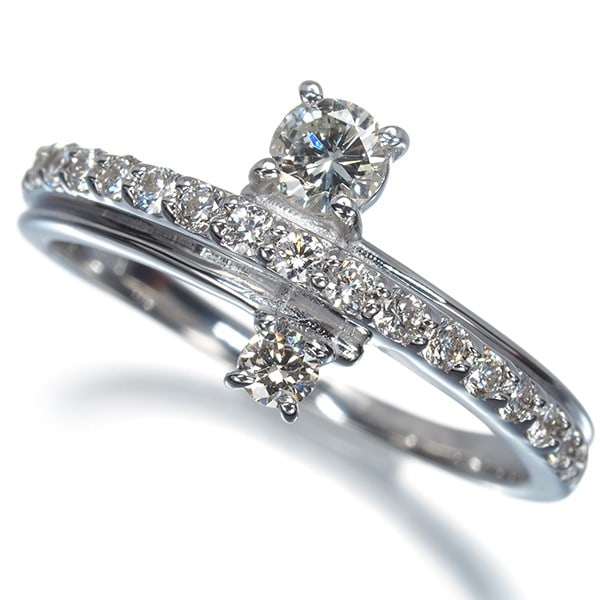 Gold Diamond 0.53Ct Ring 18K 750 White (1 of 4)