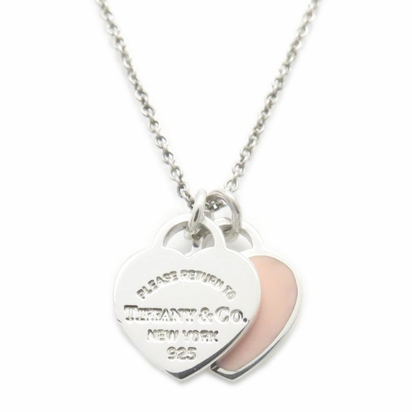 294898 - TIFFANY & Co. Return to Tiffany Double Heart Tag Necklace in Pink SV925 for Women (1 of 10)