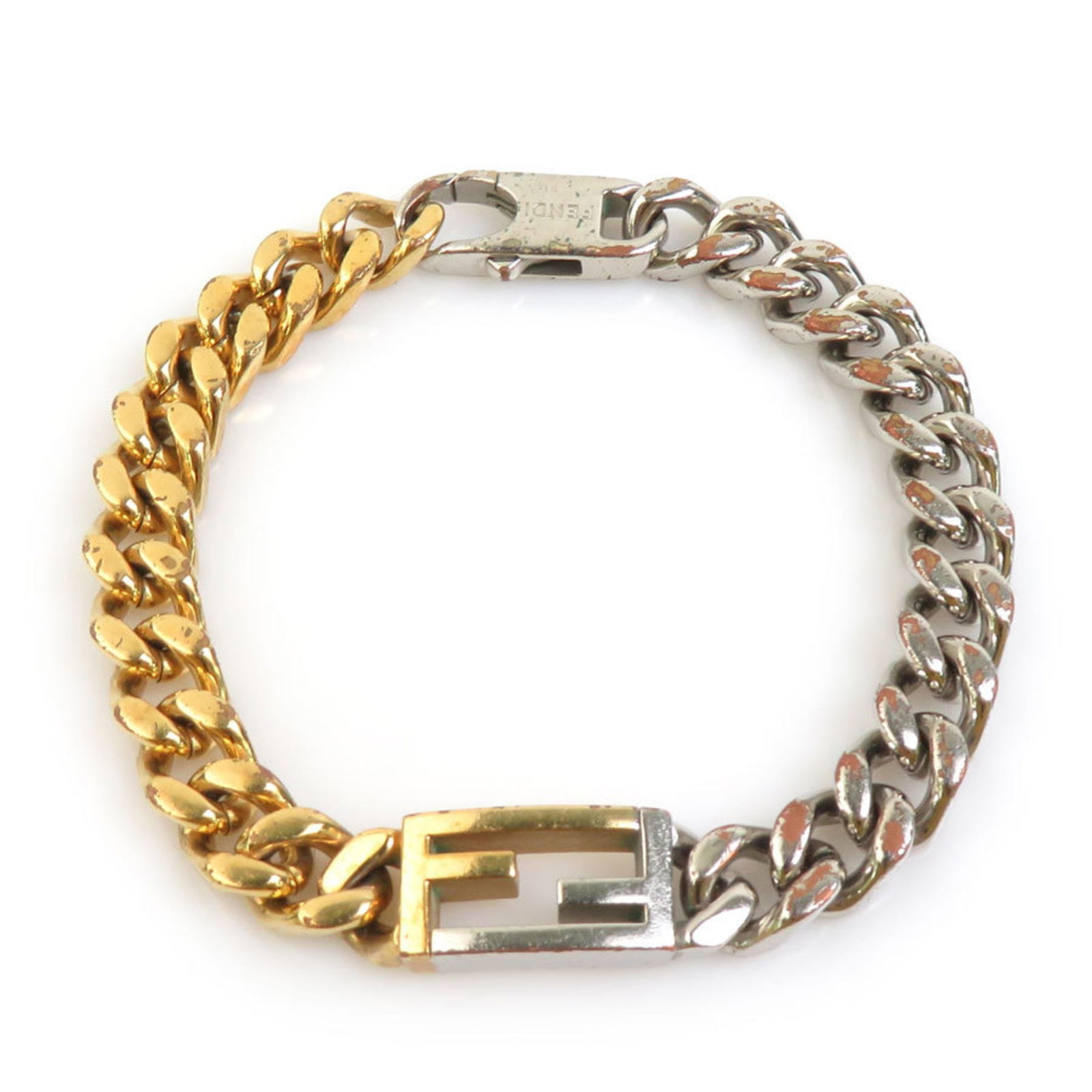 Metal Fendi Charm Bracelet: Metal Fendi Charm Bracelet This listing features Metal Fendi Charm Bracelet. Item specifics are provided below. Item Specifics: Brand: Fendi Type: Charm Bracelet Gender: Women,Men Material: Metal