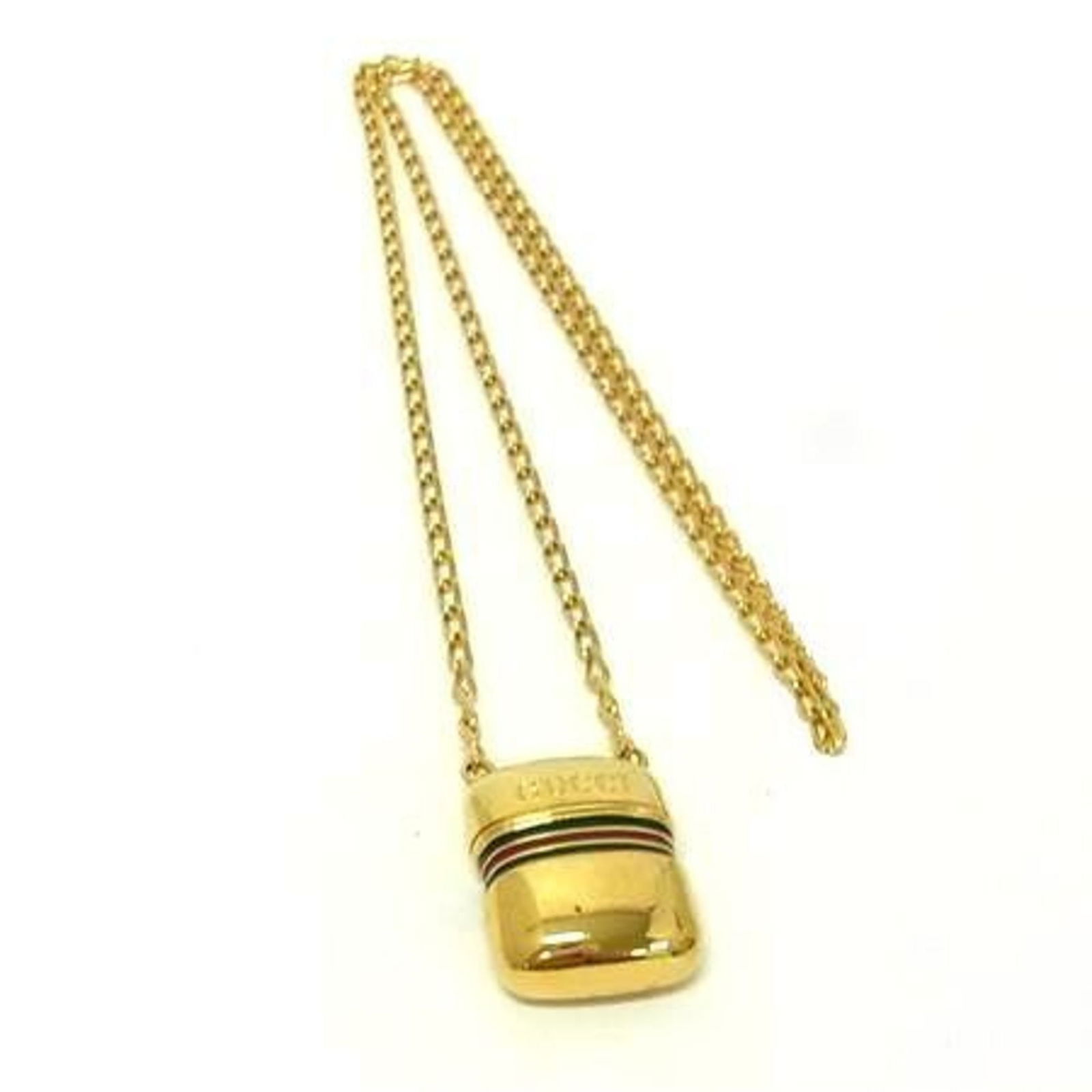 Pill Case - GUCCI Old Gucci Shelly Line Metal Gold Necklace for Men and Women (1 of 4)