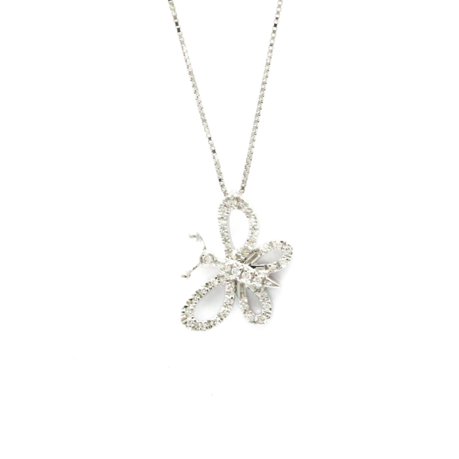 Women Fashion Pendant Necklace (Silver) - Gucci Butterfly Diamond Necklace White Gold (18K) Diamond (1 of 11)