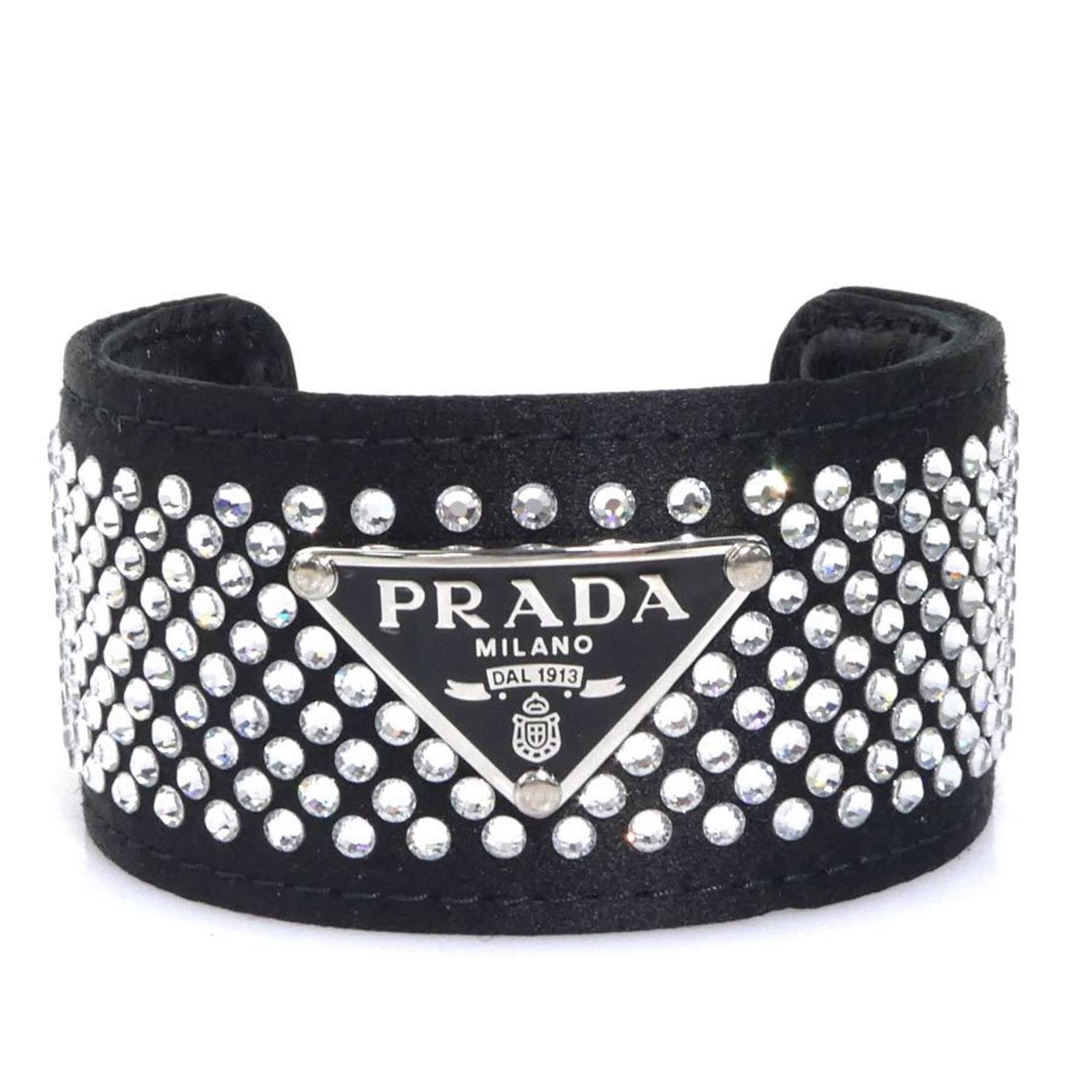 Satin - Prada Bangle Rhinestone: Satin - Prada Bangle Rhinestone This listing features Satin - Prada Bangle Rhinestone. Item specifics are provided below. Item Specifics: Brand: Prada Type: Bangle Gender: Women Material: Rhinestone,