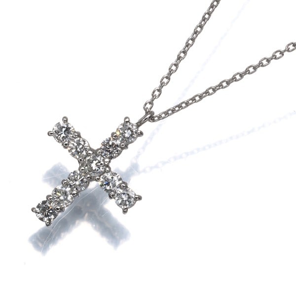 Platinum Vendome Necklace Diamond 0.50Ct Cross 900 850 (1 of 4)