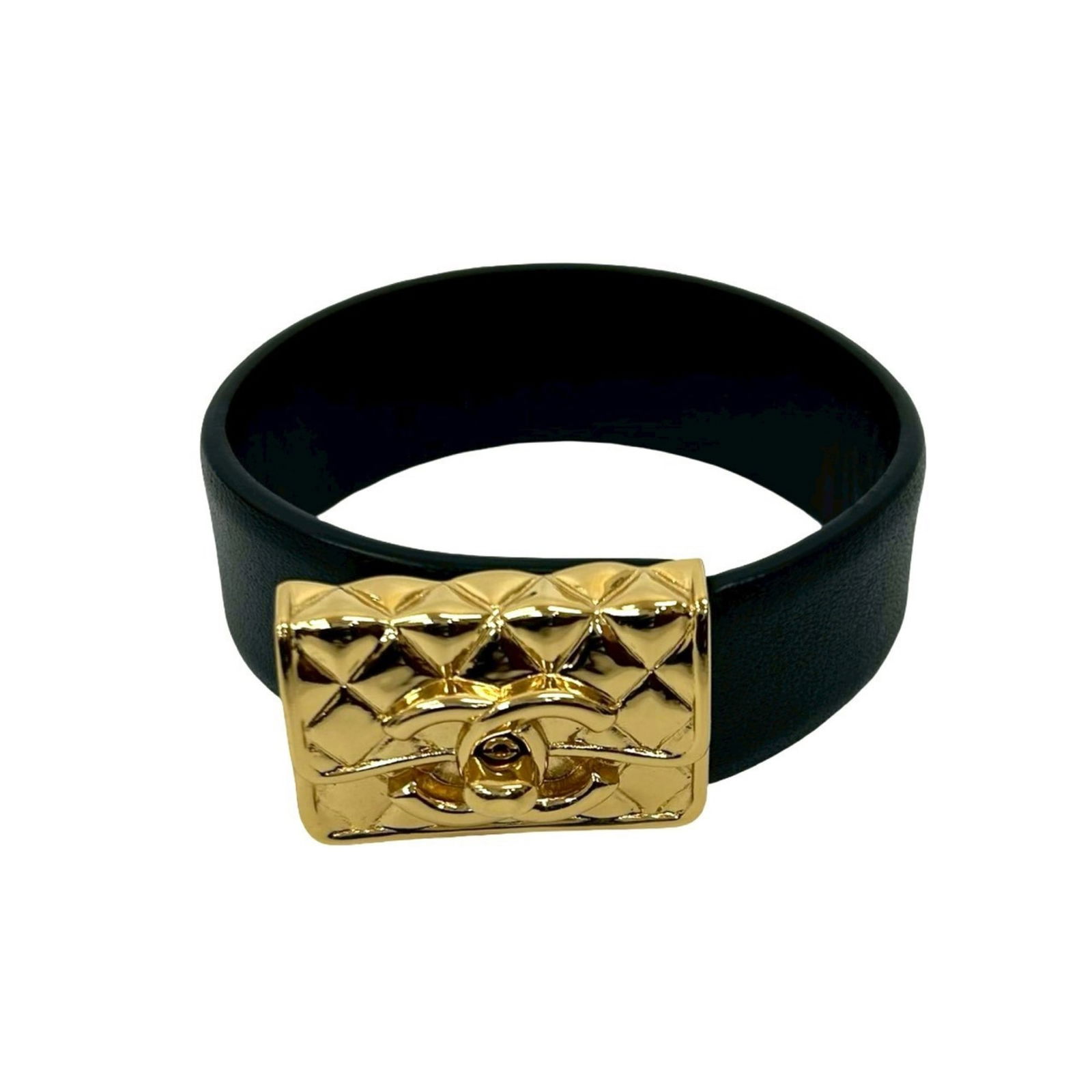 Leather - Chanel Bangle Gold Plating - 5