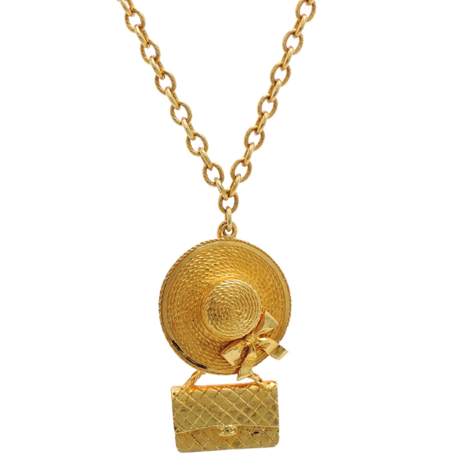 GP Chanel Sun Hat Bag Women's Necklace: GP Chanel Sun Hat Bag Women's Necklace This listing features GP Chanel Sun Hat Bag Women's Necklace. Item specifics are provided below. Item Specifics: Brand: Chanel Necklace Type: Necklace Gender: