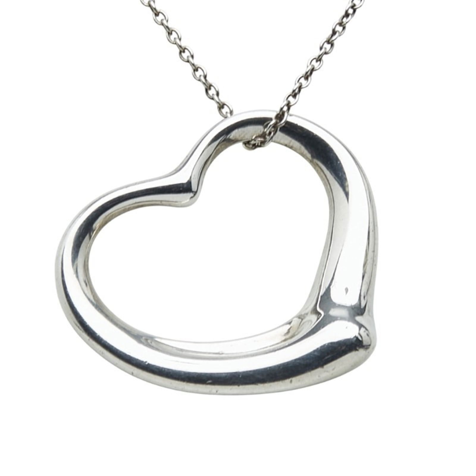 Women. Tiffany & Co. Open Heart Pendant Necklace in 925 Sterling Silver for (1 of 9)