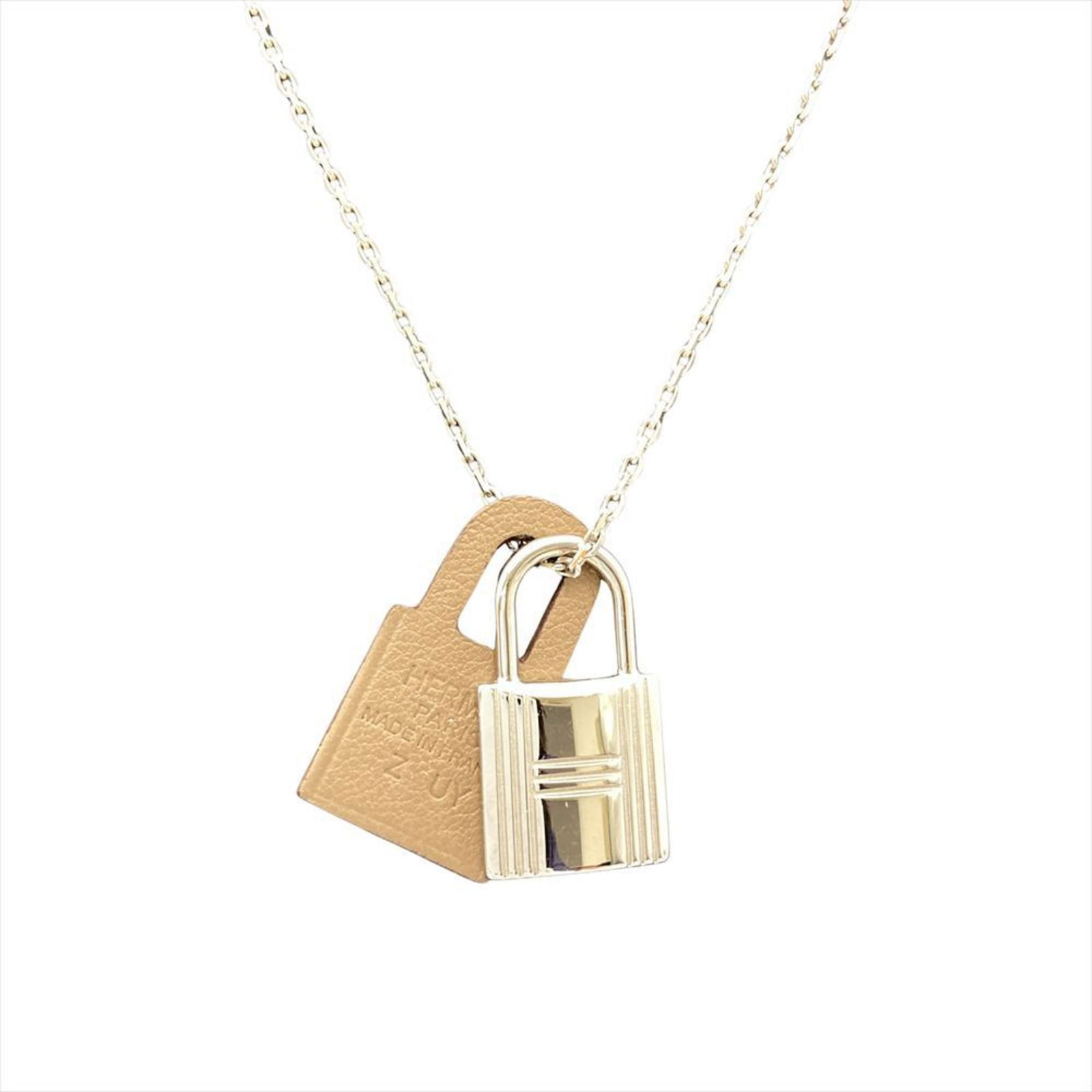 for Women - Hermes Herms O'KELLY PENDANT PM Necklace in Metal and Leather with Z Stamp - Etoupe: for Women - Hermes Herms O'KELLY PENDANT PM Necklace in Metal and Leather with Z Stamp - Etoupe This listing features for Women - Hermes Herms O'KELLY PENDANT PM Necklace in Metal and Leather with Z