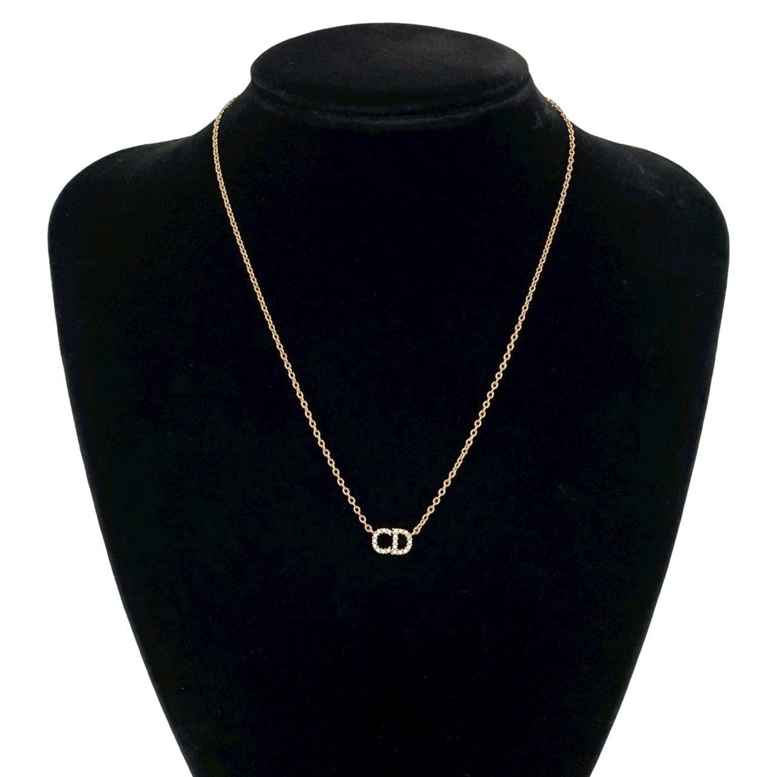 99804 Christian Dior CD logo motif top GP rhinestone necklace pendant choker gold: 99804 Christian Dior CD logo motif top GP rhinestone necklace pendant choker gold This listing features 99804 Christian Dior CD logo motif top GP rhinestone necklace pendant choker gold. Item specific