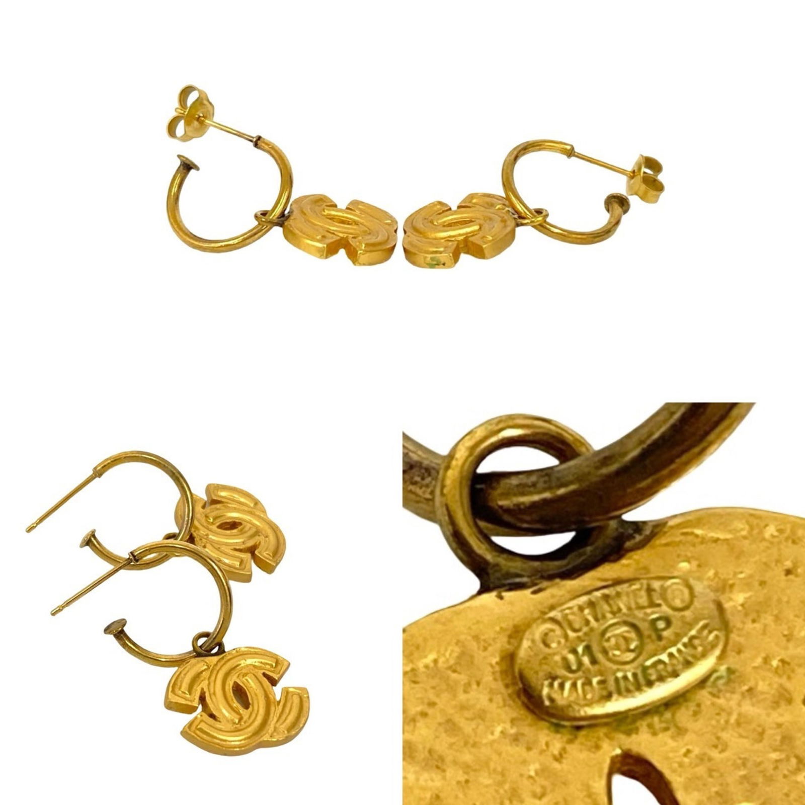 Plating Chanel Stud Earrings Gold - 2