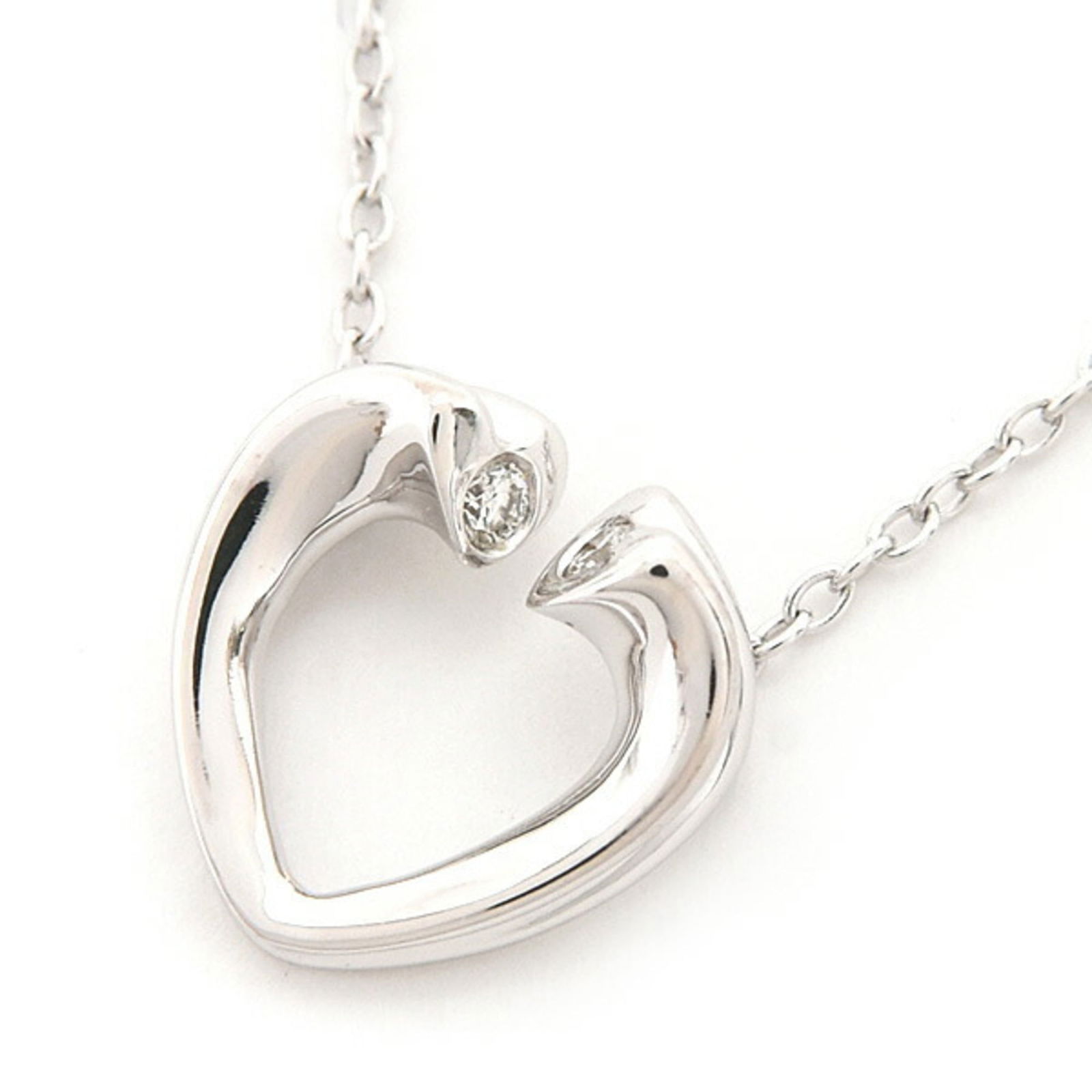 White Gold 750WG - Tiffany Women's Tenderness Heart 2-Piece Diamond Pendant Necklace - Paloma (1 of 10)