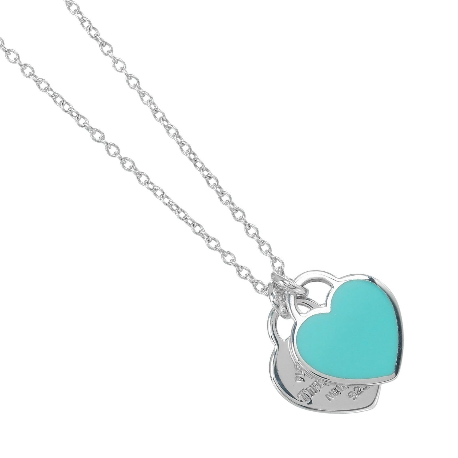 Women's Tiffany & Co. Return to Necklace Double Heart Silver 925 Blue TIFFANY: Women's Tiffany & Co. Return to Necklace Double Heart Silver 925 Blue TIFFANY This listing features Women's Tiffany & Co. Return to Necklace Double Heart Silver 925 Blue TIFFANY. Item specifics are