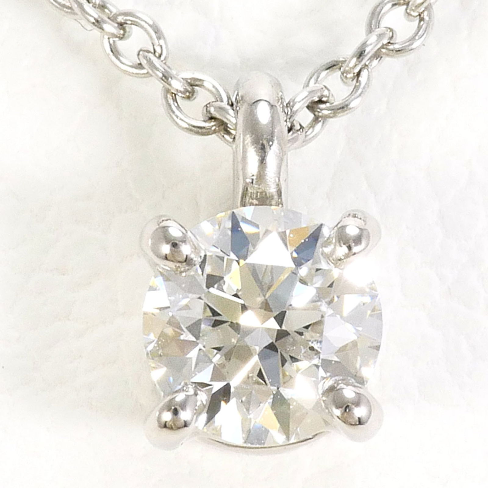 Like New - Tiffany & Co. PT950/ Platinum Solitaire Necklace with 0.24ct VVS1 Diamond - (1 of 8)