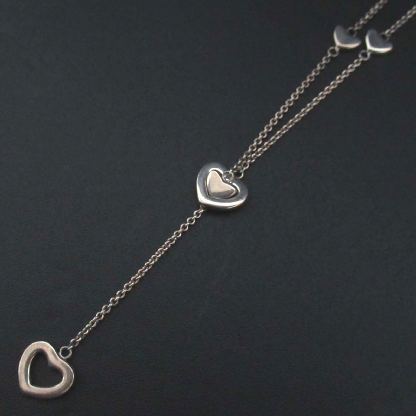 Women Tiffany & Co. Heart Link Lariat Necklace in 925 SV Silver for (1 of 4)