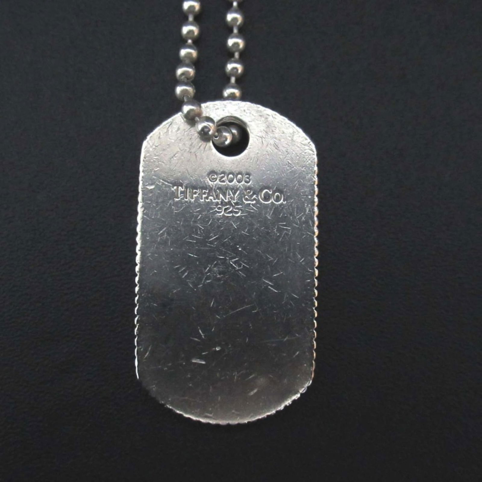 Women's Tiffany & Co. Dog Tag Ball Chain Long Necklace 925SV Silver (1 of 5)