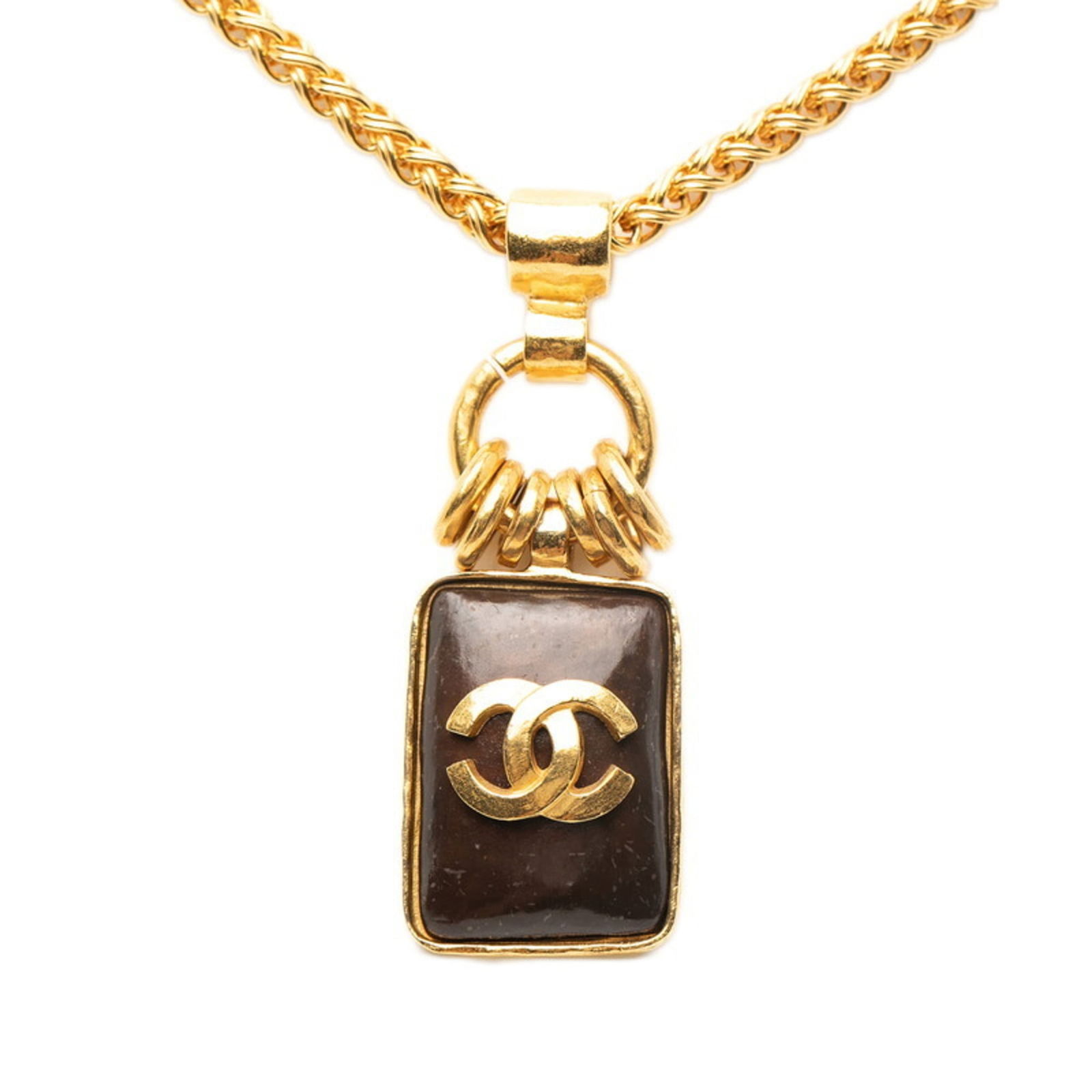 CHANEL - Chanel Coco Mark Chain Necklace - Gold/ Brown Plated - Women's: CHANEL - Chanel Coco Mark Chain Necklace - Gold/ Brown Plated - Women's This listing features CHANEL - Chanel Coco Mark Chain Necklace - Gold/ Brown Plated - Women's. Item specifics are provided