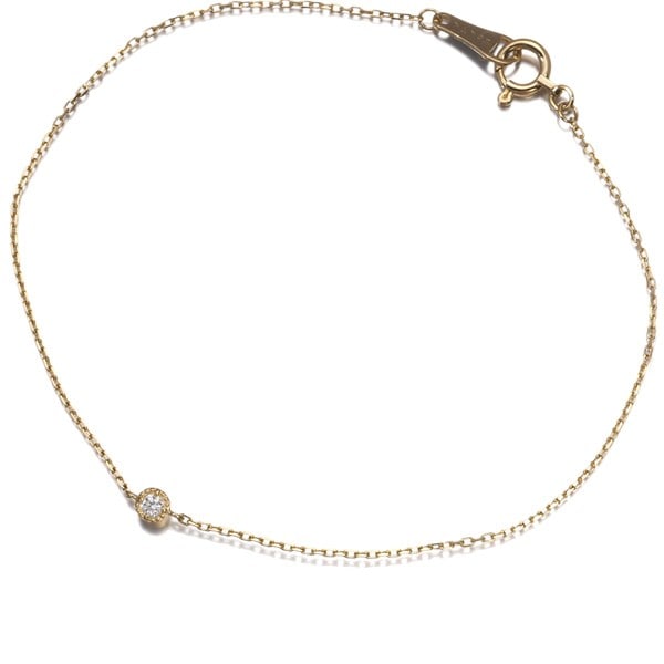 Gold Agete Bracelet Diamond 0.03Ct Solitaire Milgrain 18K 750 Yellow: Gold Agete Bracelet Diamond 0.03Ct Solitaire Milgrain 18K 750 Yellow This listing features Gold Agete Bracelet Diamond 0.03Ct Solitaire Milgrain 18K 750 Yellow. Item specifics are provided below. 