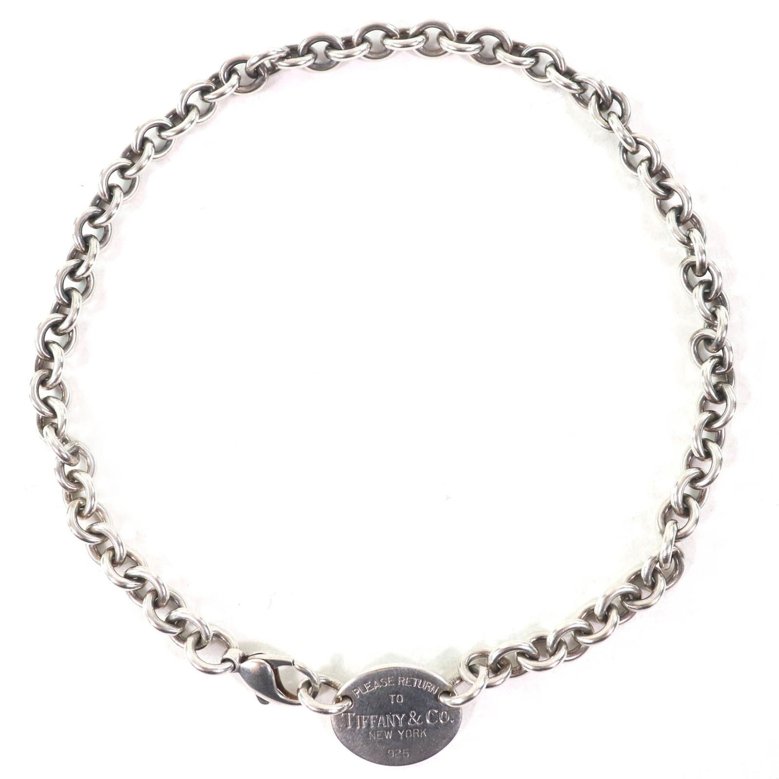 Women's - TIFFANY & Co. Return to Tiffany SV925 Oval Tag Choker Necklace - Silver - Weight 51.75g: Women's - TIFFANY & Co. Return to Tiffany SV925 Oval Tag Choker Necklace - Silver - Weight 51.75g This listing features Women's - TIFFANY & Co. Return to Tiffany SV925 Oval Tag Choker Necklace - Silve