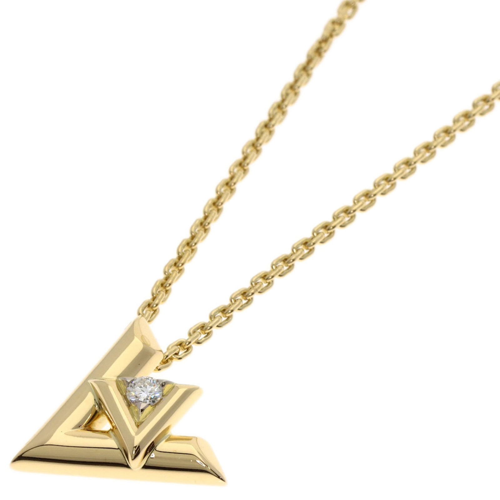 VUITTON Louis Vuitton Volt One GM Diamond Necklace Q93808 18K Yellow Gold Women's LOUIS (1 of 7)