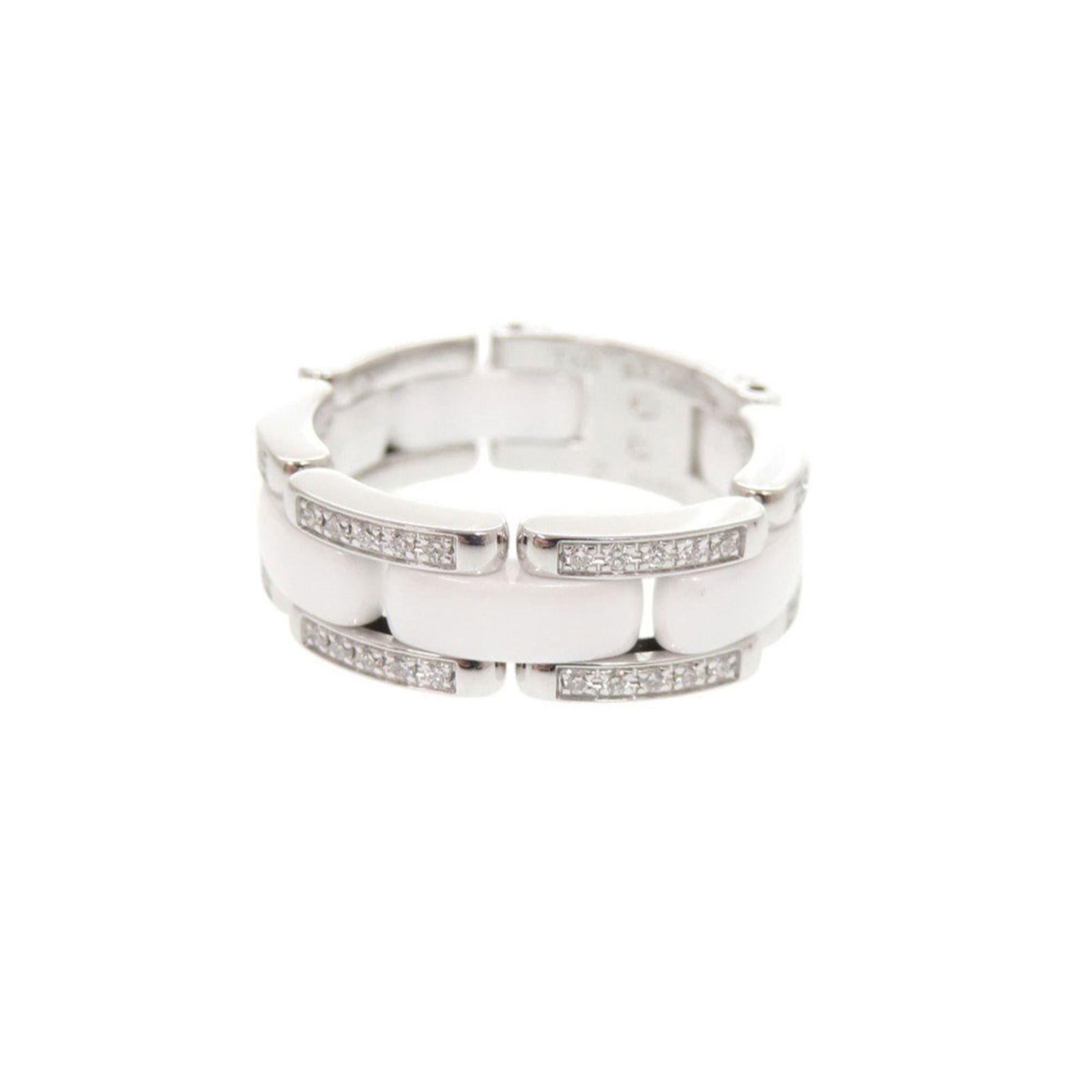 White Gold (18K) - Chanel Band Ring Ceramic: White Gold (18K) - Chanel Band Ring Ceramic This listing features White Gold (18K) - Chanel Band Ring Ceramic. Item specifics are provided below. Item Specifics: Brand: Chanel Type: Band Ring