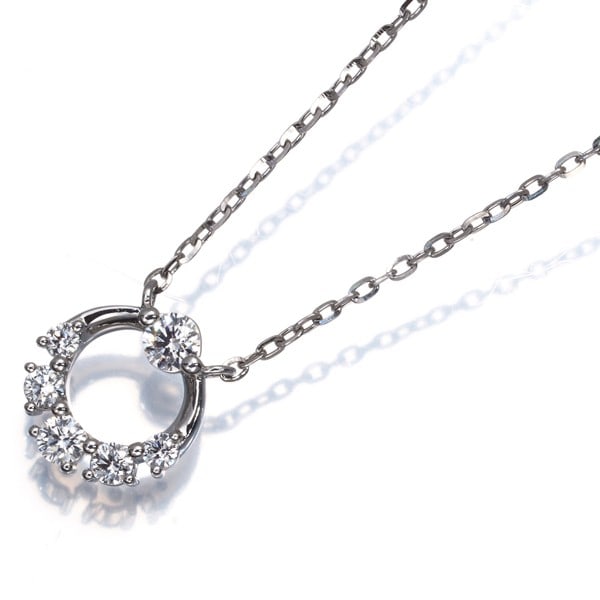 Platinum Star Jewelry Necklace Diamond 0.12Ct Circle 950 (1 of 4)
