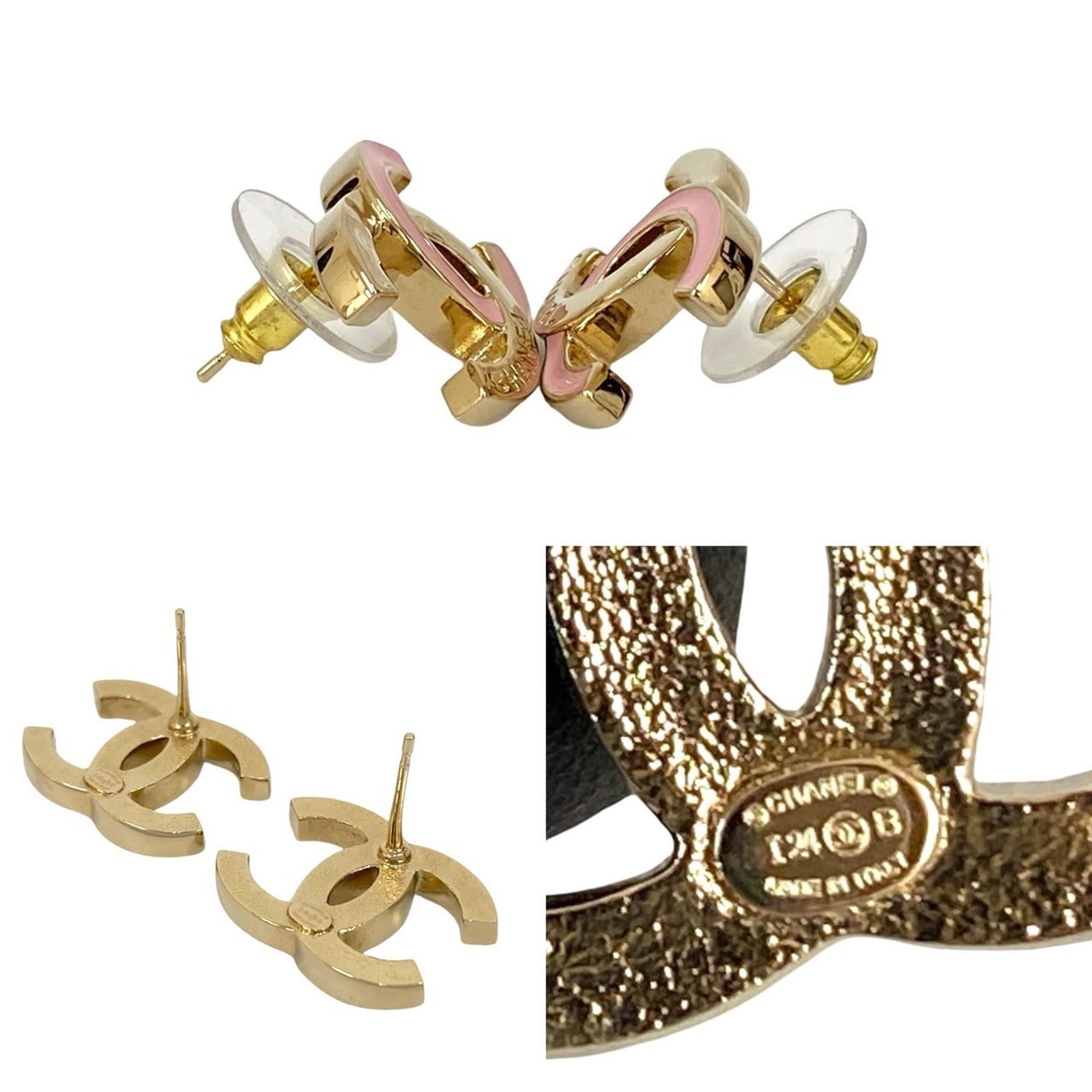 Plating Chanel Stud Earrings Gold - 2