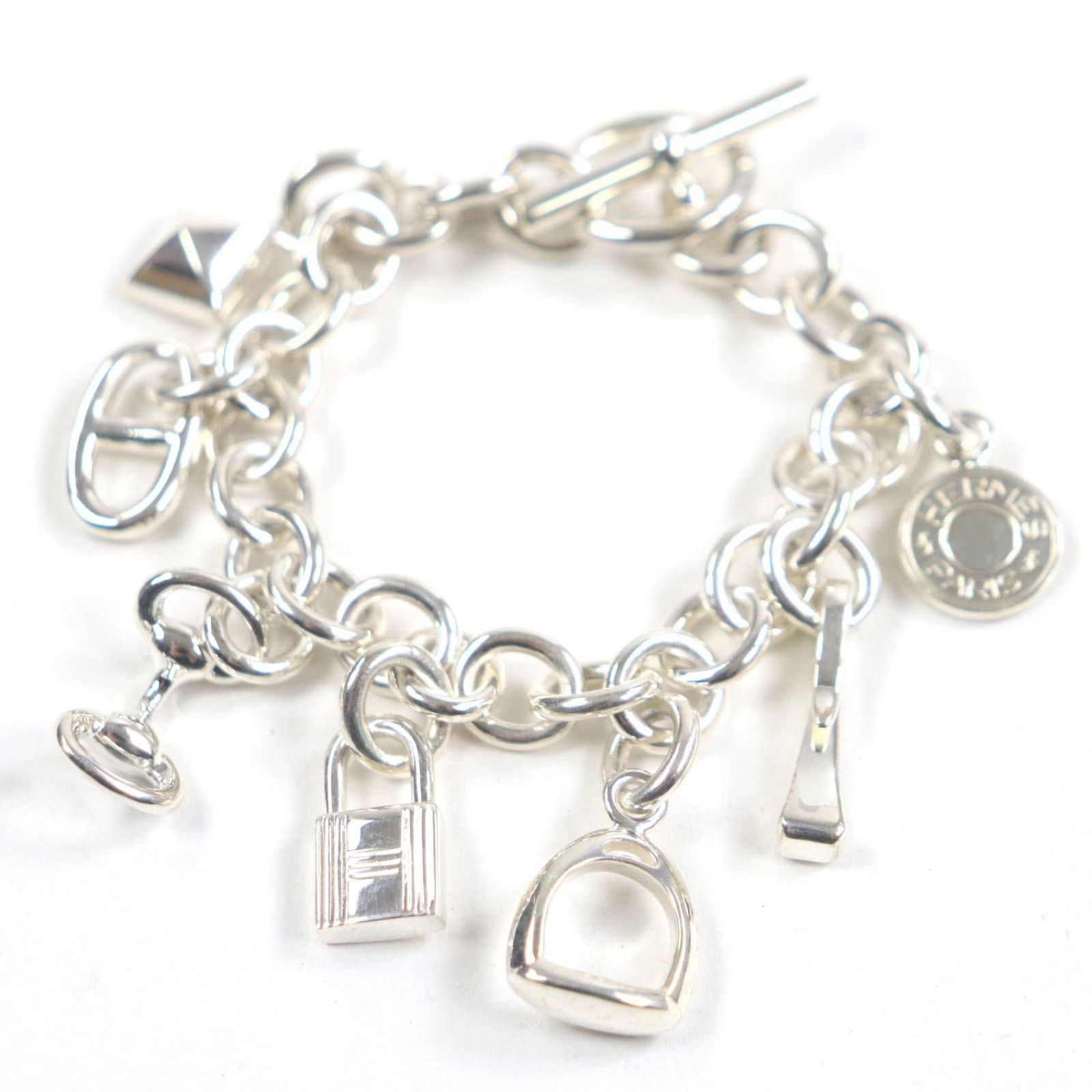 Bracelet Hermes Charm: Bracelet Hermes Charm This listing features Bracelet Hermes Charm. Item specifics are provided below. Item Specifics: Brand: Hermes Type: Charm Bracelet Gender: Women Metal: Silver Metal Purity: Silve