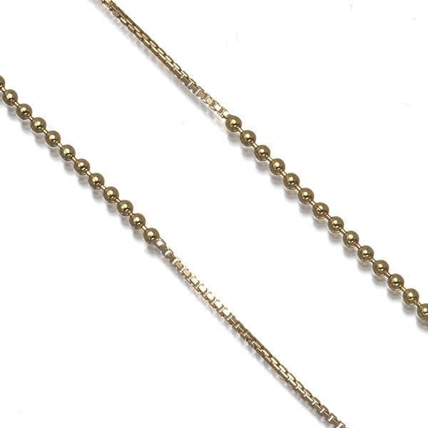 Gold Chain Necklace Box Ball Bead 40Cm 18K 750 Yellow (1 of 3)