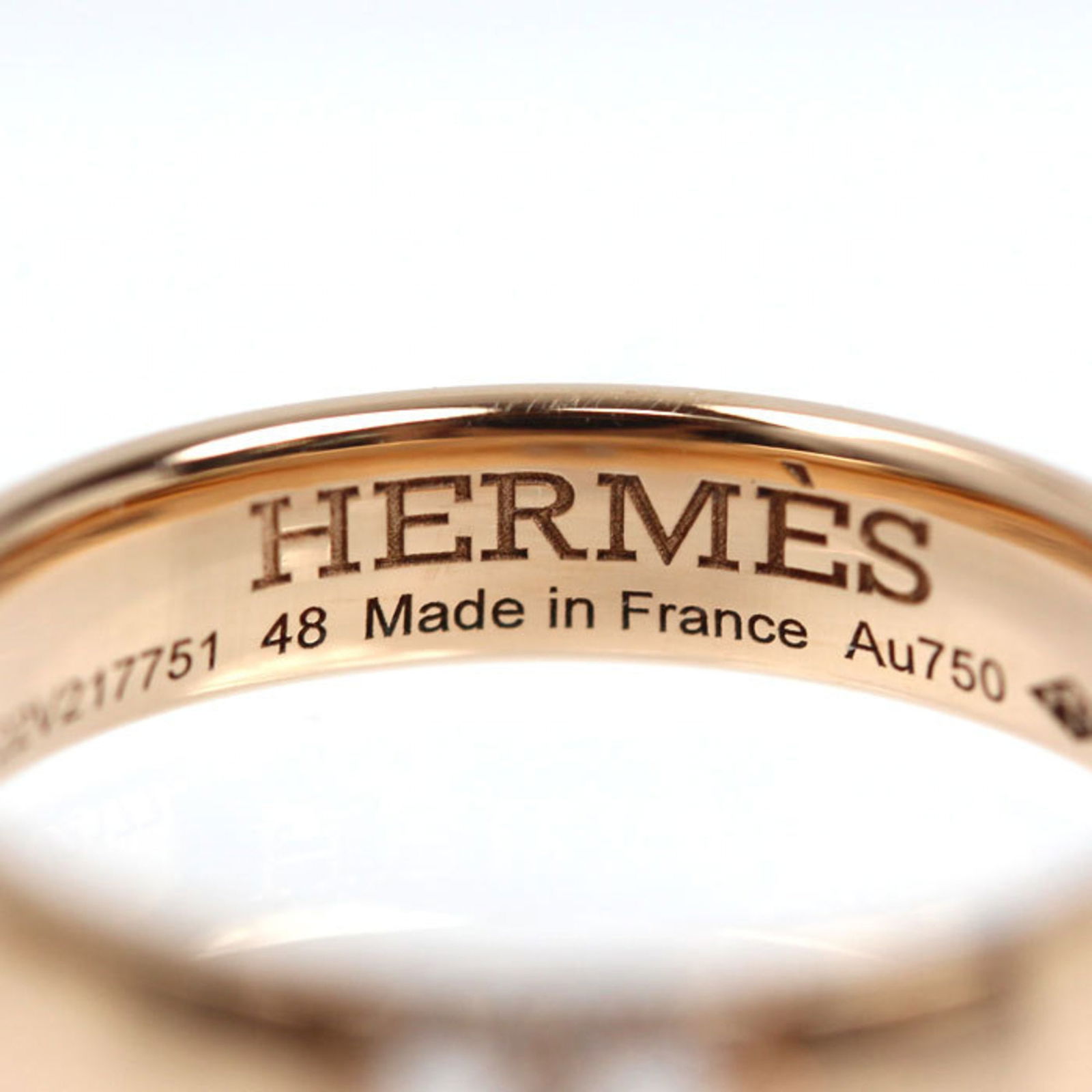 (18K) Hermes Band Ring Pink Gold - 5