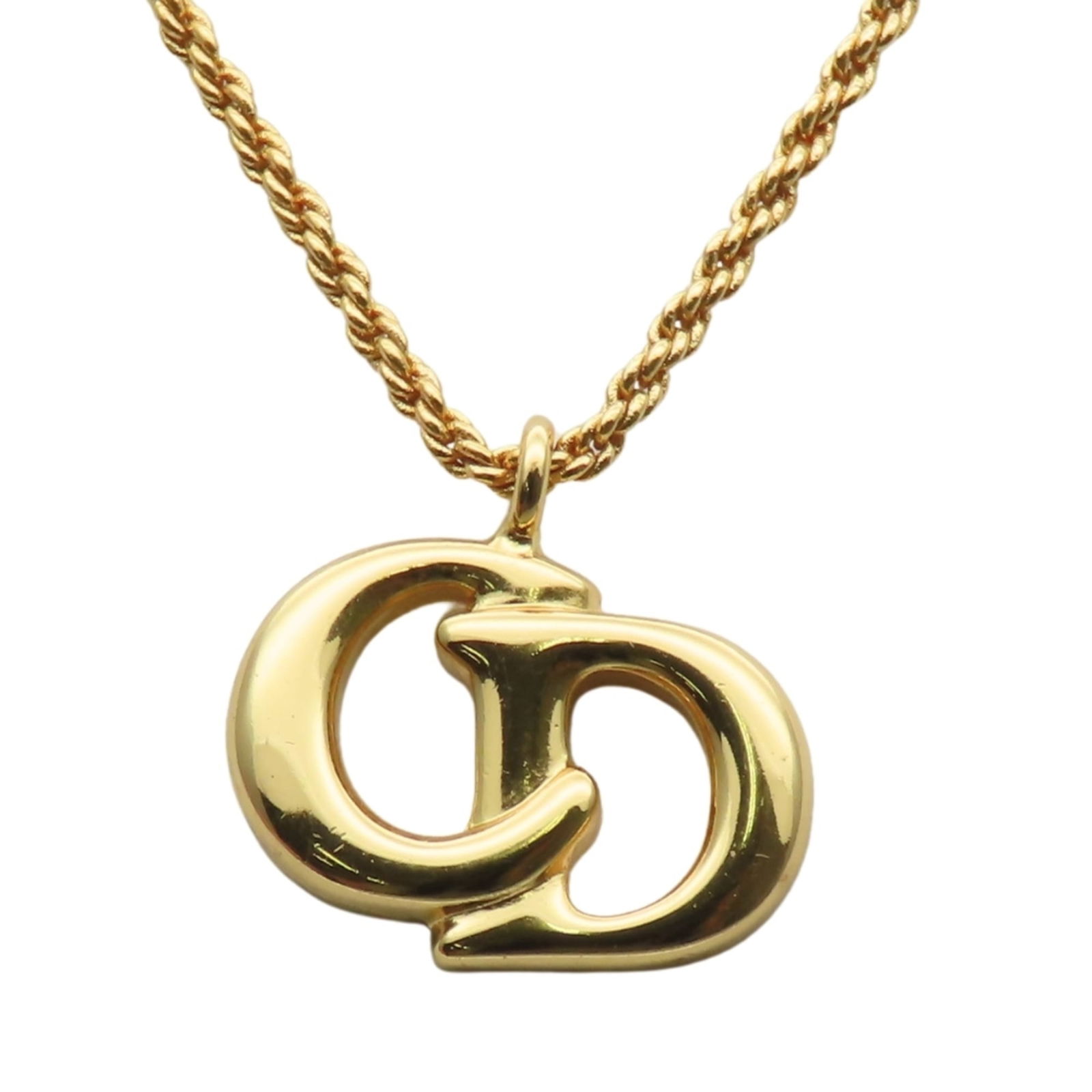 women. Christian Dior CD logo necklace in gold GP plated metal for (1 of 13)