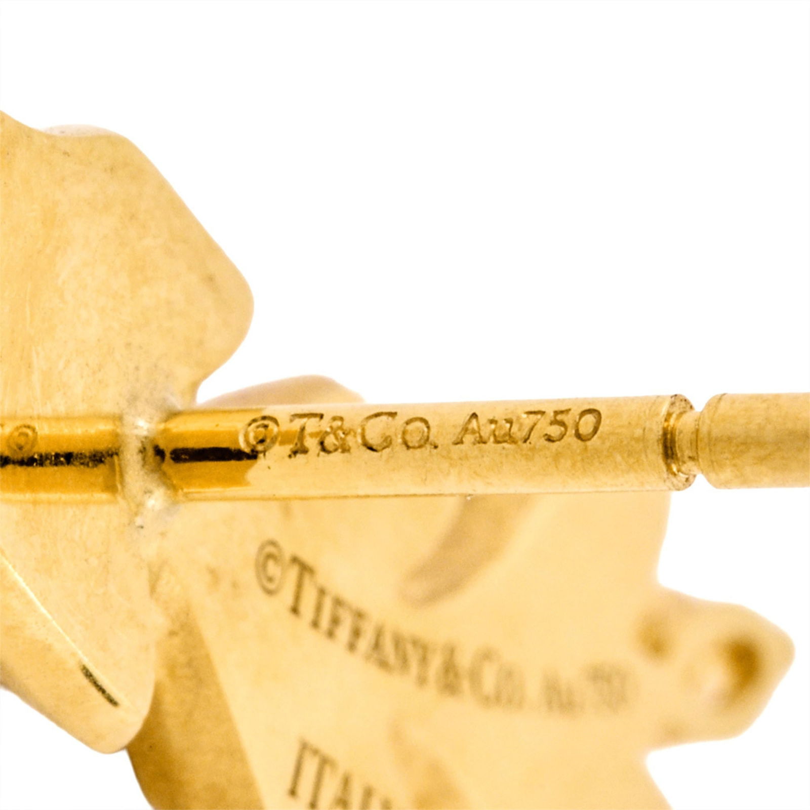 (18K) Tiffany Stud Earrings Yellow Gold - 4