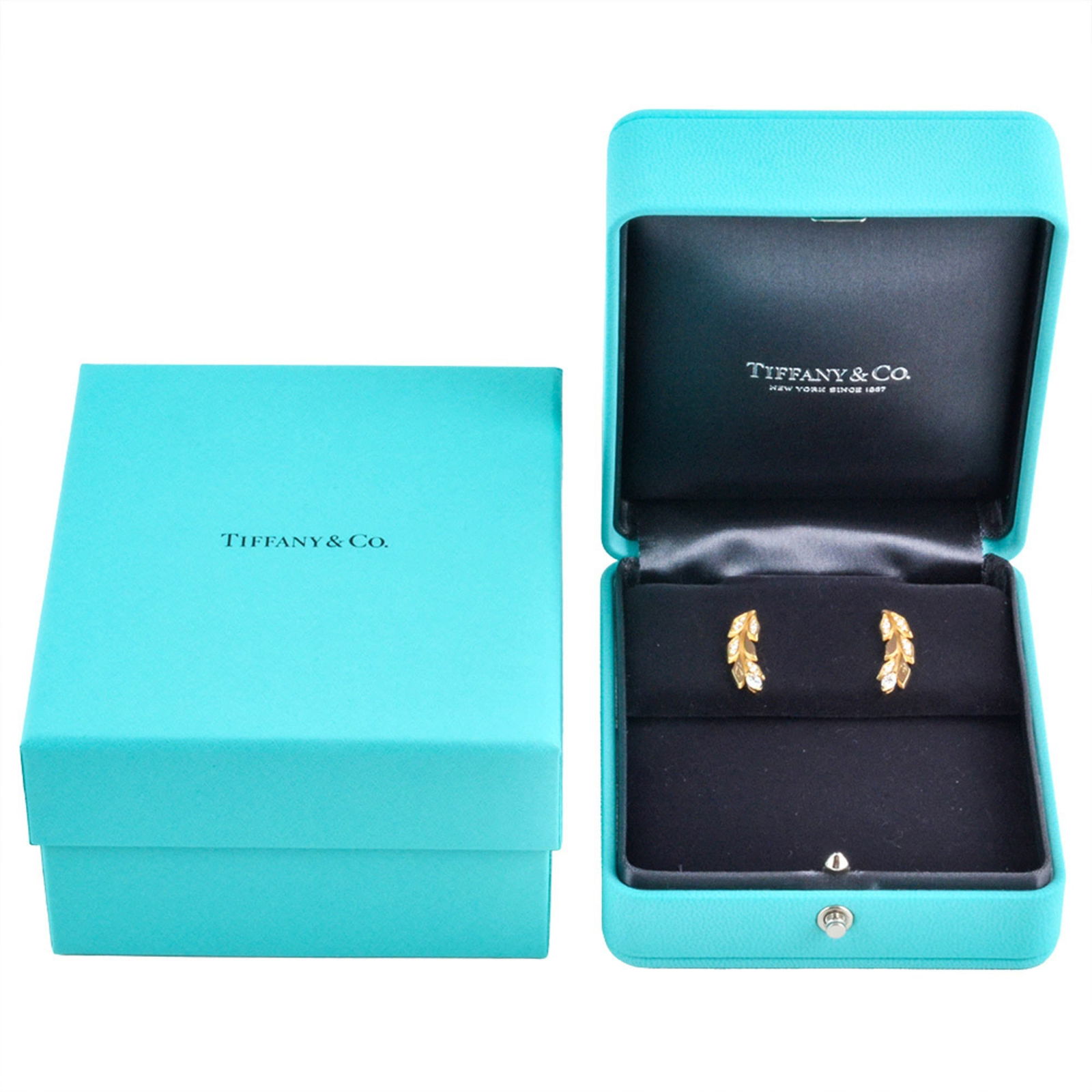 (18K) Tiffany Stud Earrings Yellow Gold - 6