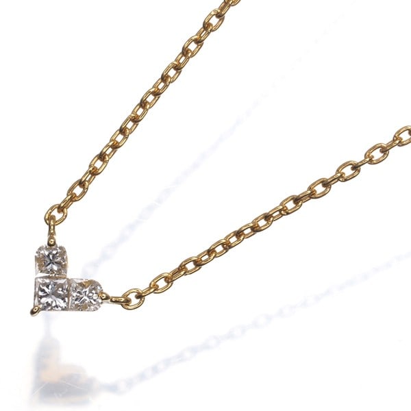 Yg Star Jewelry Necklace Diamond 0.10Ct Mysterious Heart S Size 18K (1 of 4)
