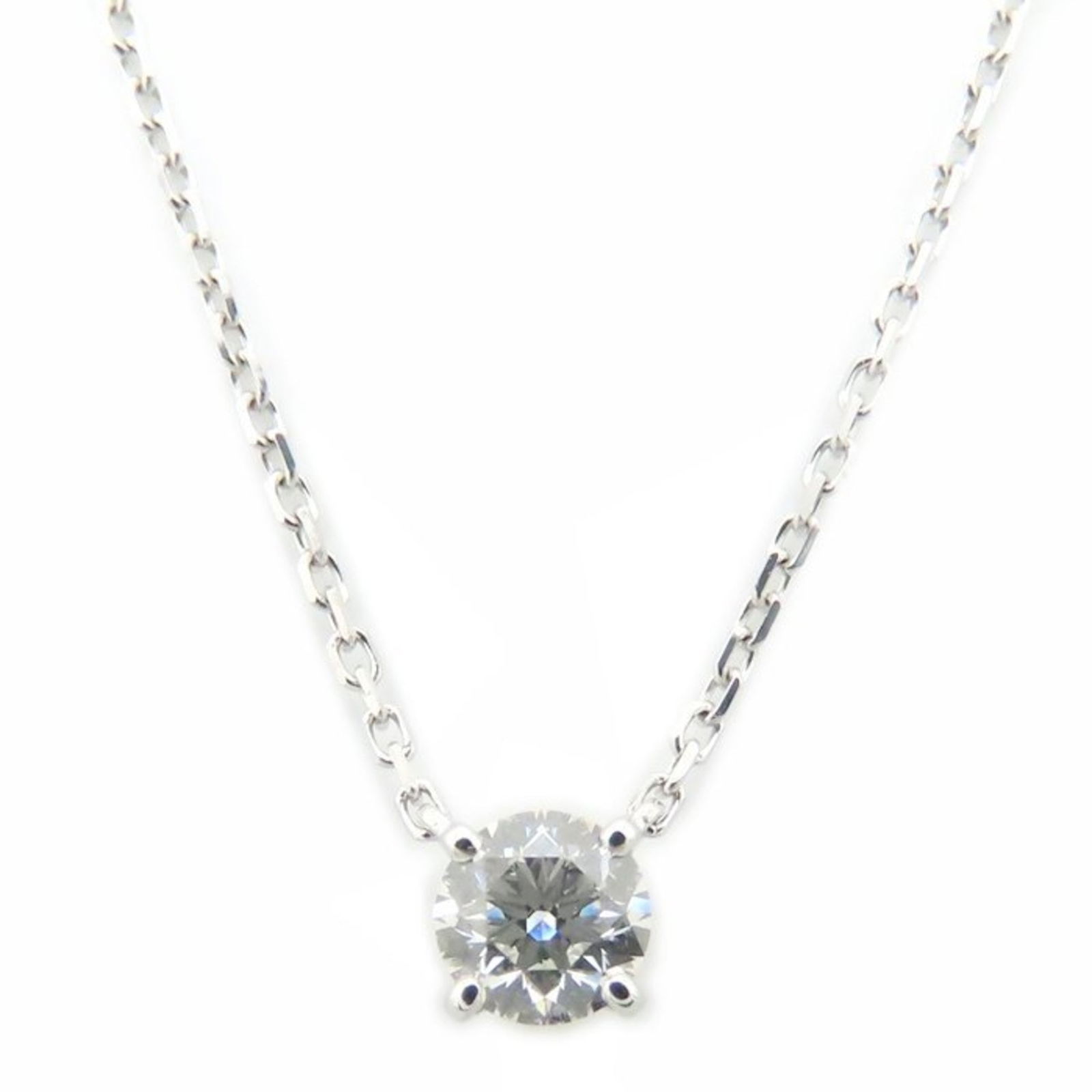 294800 - CARTIER 1895 Solitaire Necklace with a 0.30ct Diamond - H.VVS2.3 Excellent - 18K White (1 of 10)