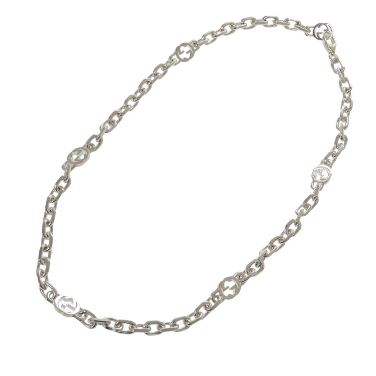 0914 Excellent condition Gucci Interlocking G 925 Sterling Silver Necklace: 0914 Excellent condition Gucci Interlocking G 925 Sterling Silver Necklace This listing features 0914 Excellent condition Gucci Interlocking G 925 Sterling Silver Necklace. Item specifics are provided