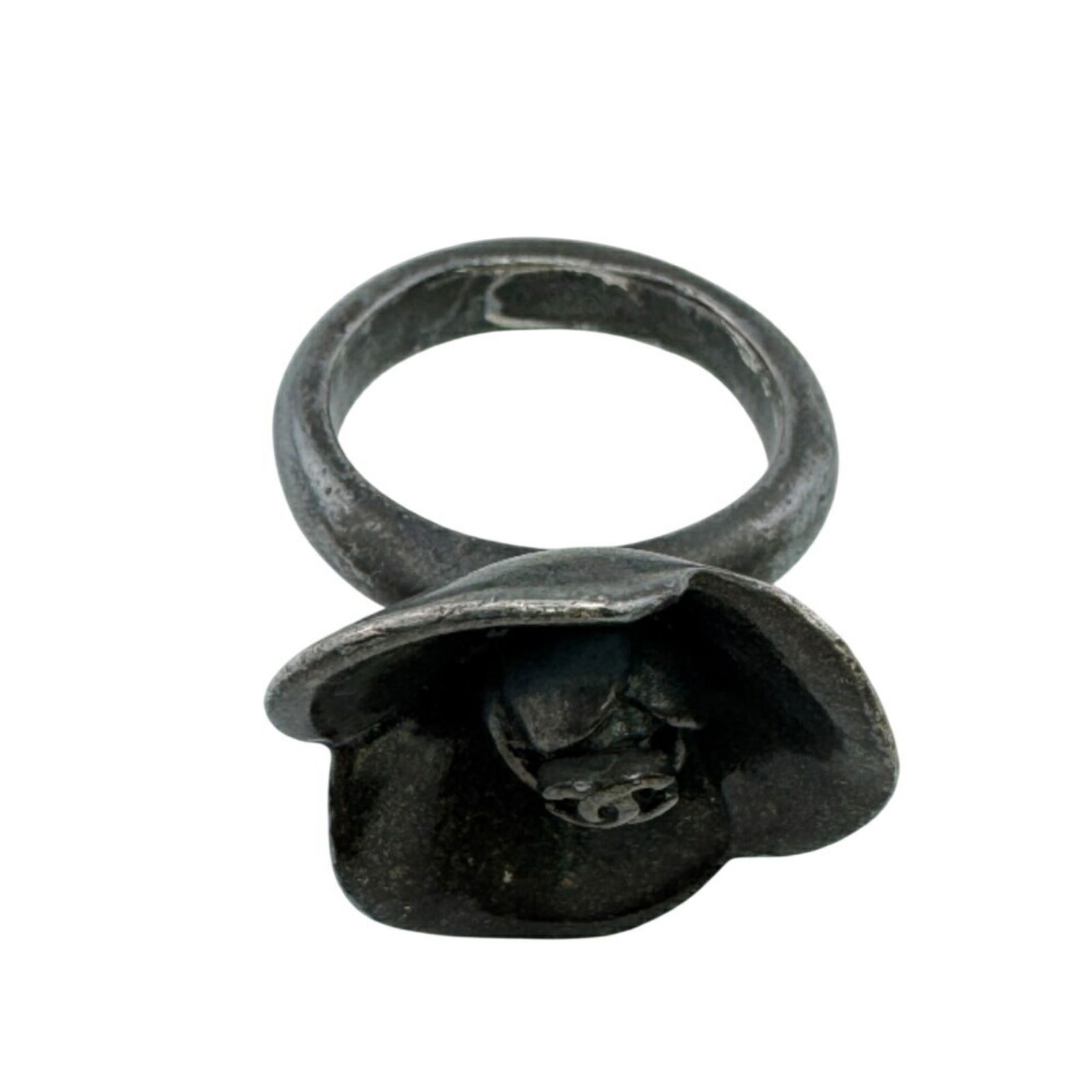 Silver Chanel Band Ring - 9