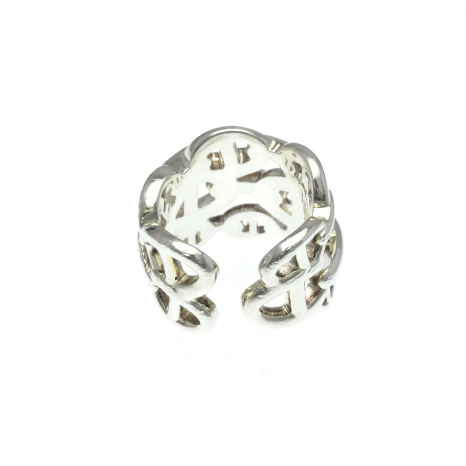 Silver Hermes Band Ring - 3