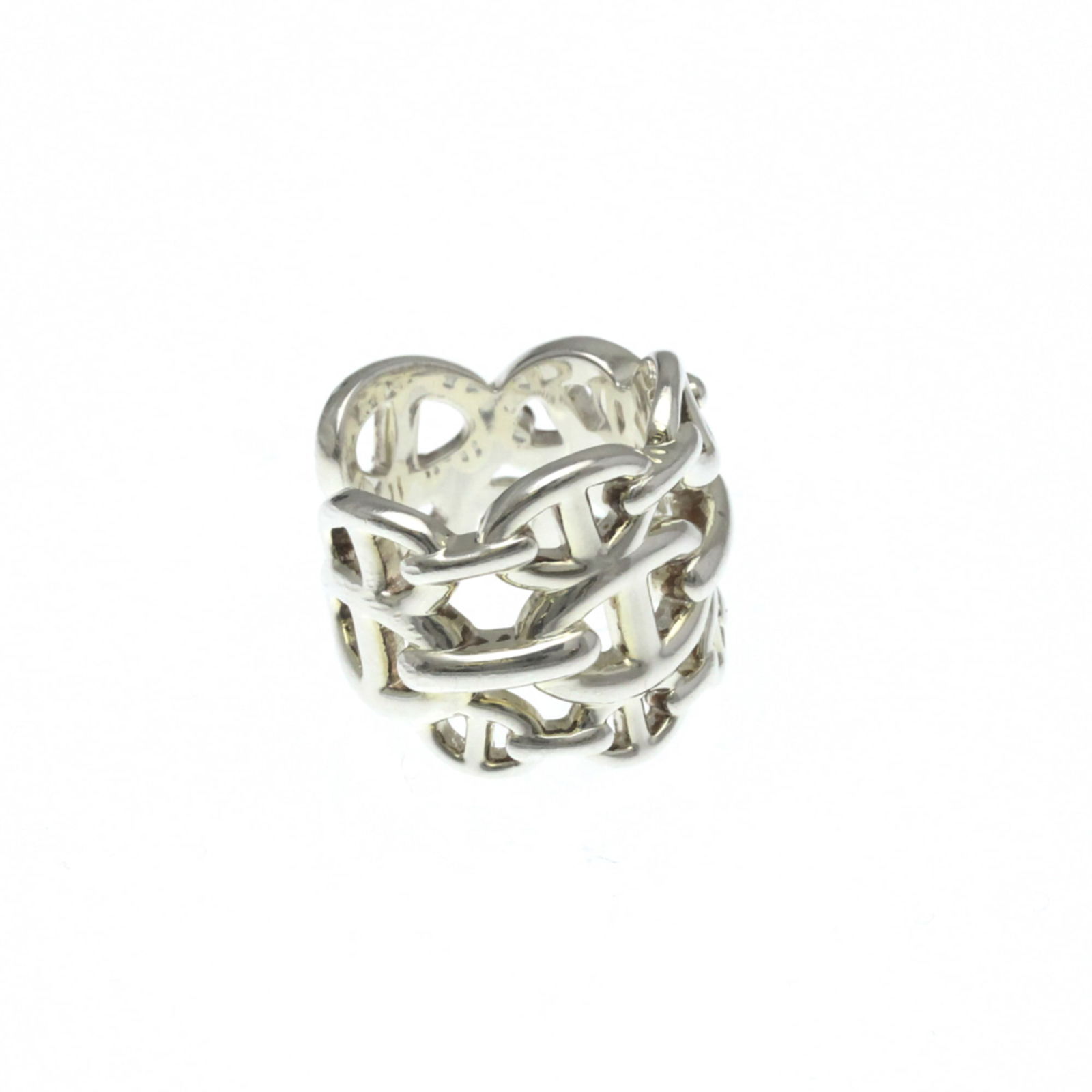 Silver Hermes Band Ring - 4