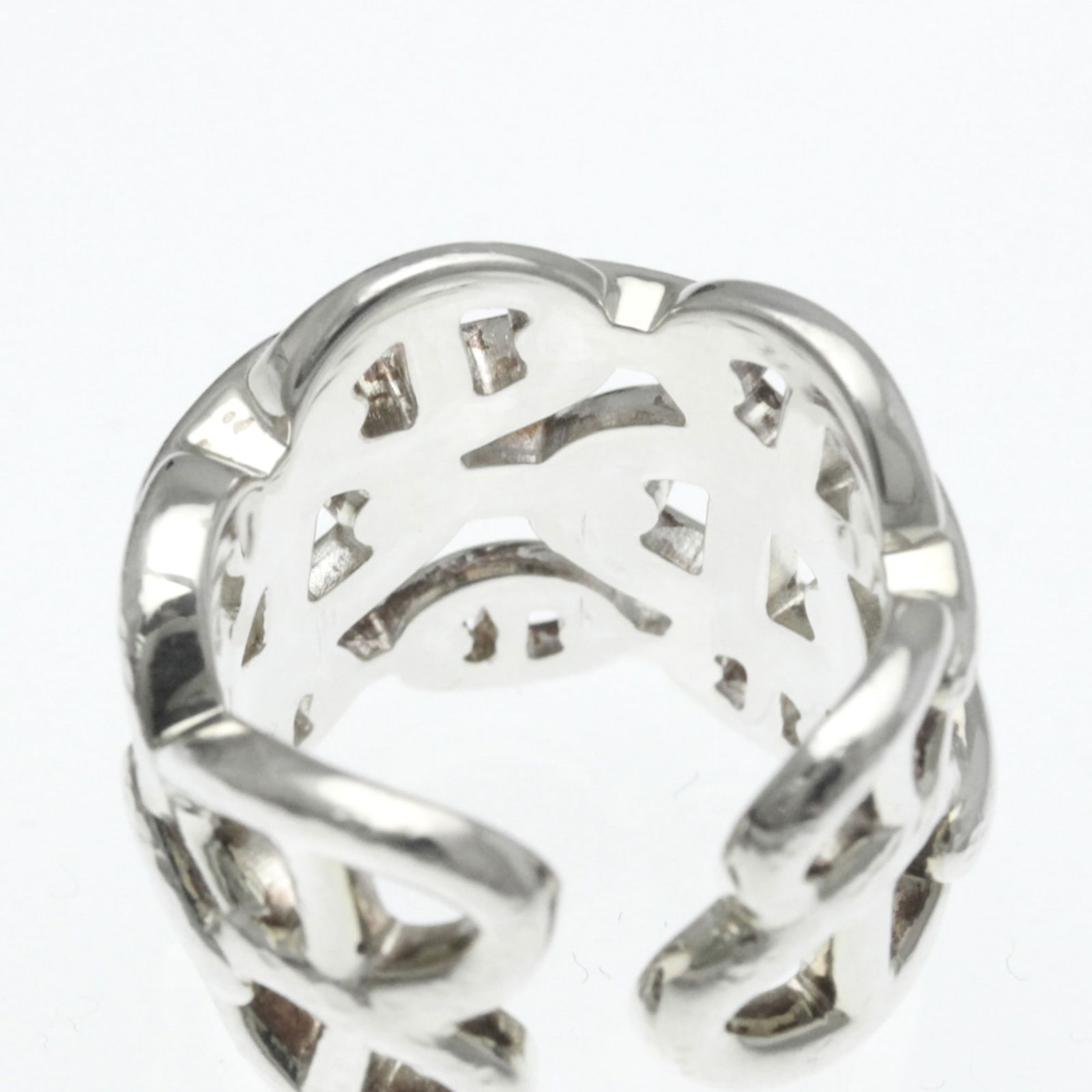 Silver Hermes Band Ring - 6
