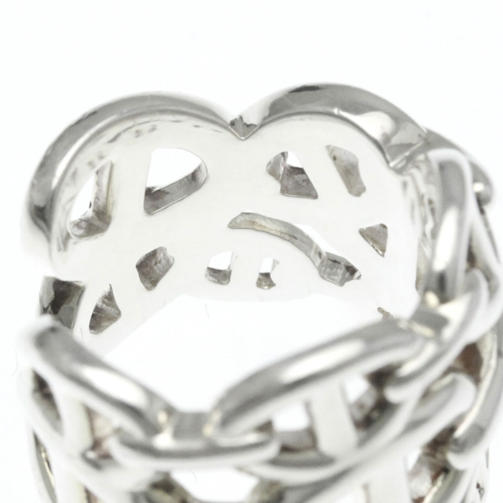 Silver Hermes Band Ring - 7