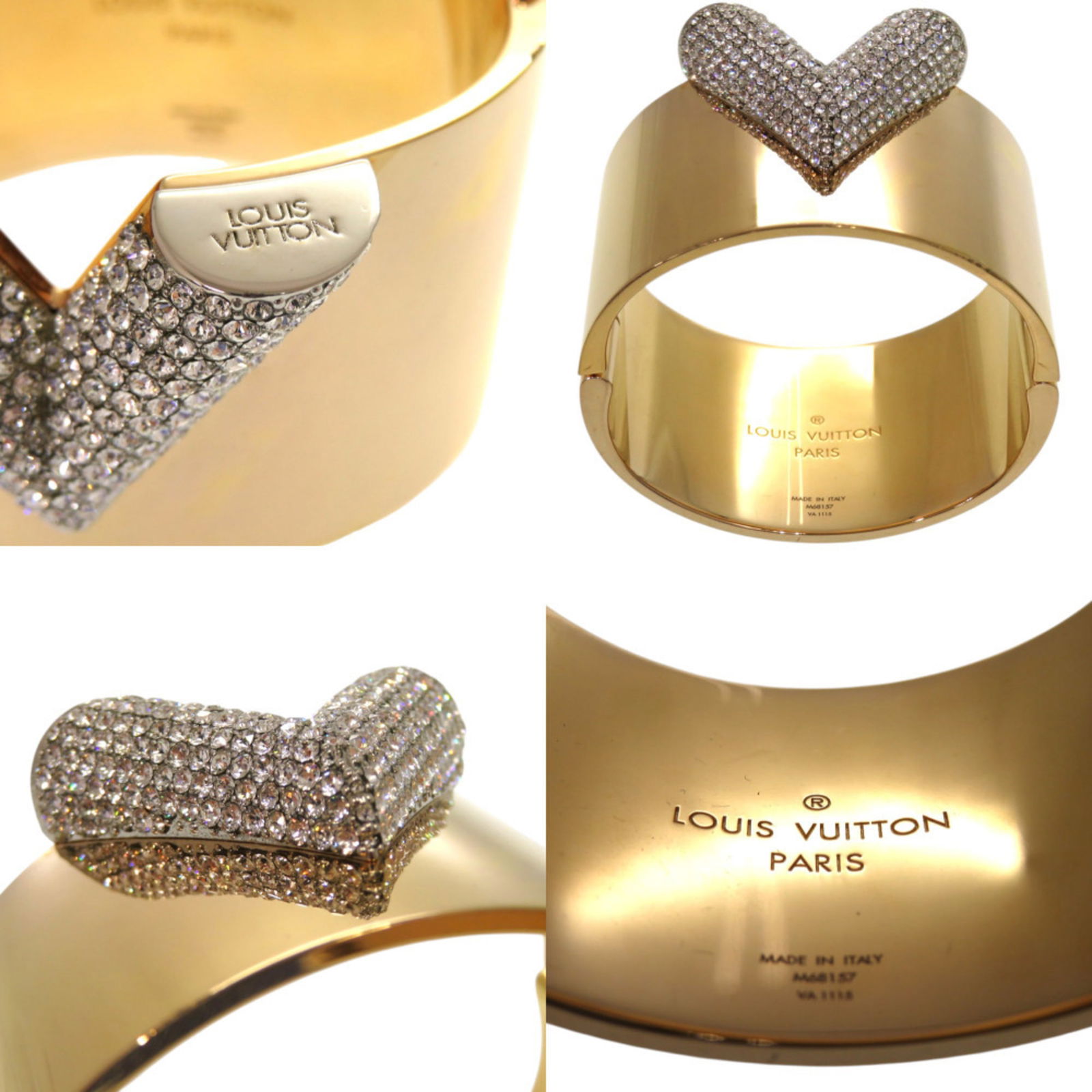 Rhinestone - Louis Vuitton Bangle Gold Plating - 10