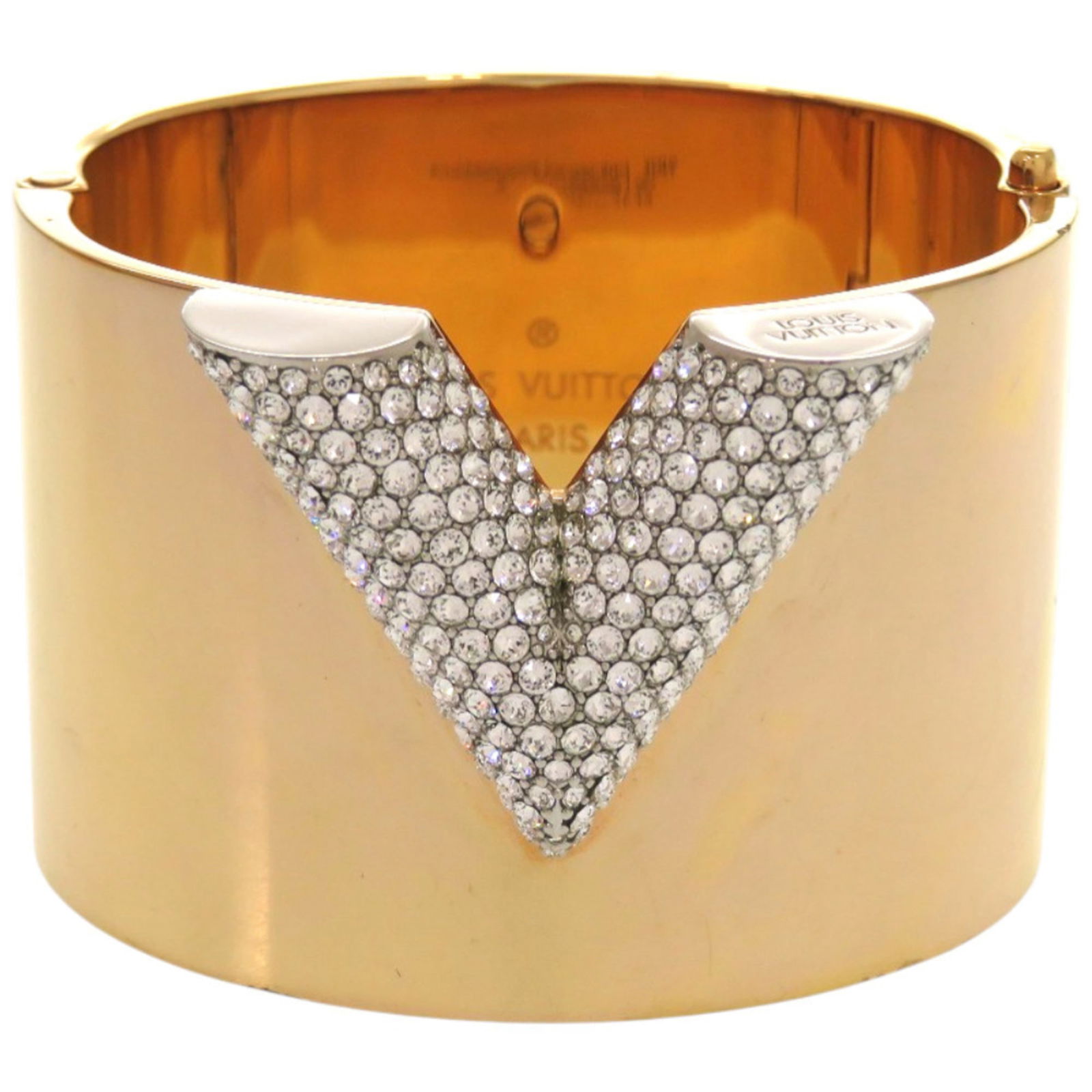 Rhinestone - Louis Vuitton Bangle Gold Plating: Rhinestone - Louis Vuitton Bangle Gold Plating This listing features Rhinestone - Louis Vuitton Bangle Gold Plating. Item specifics are provided below. Item Specifics: Brand: Louis Vuitton Type: Bangl