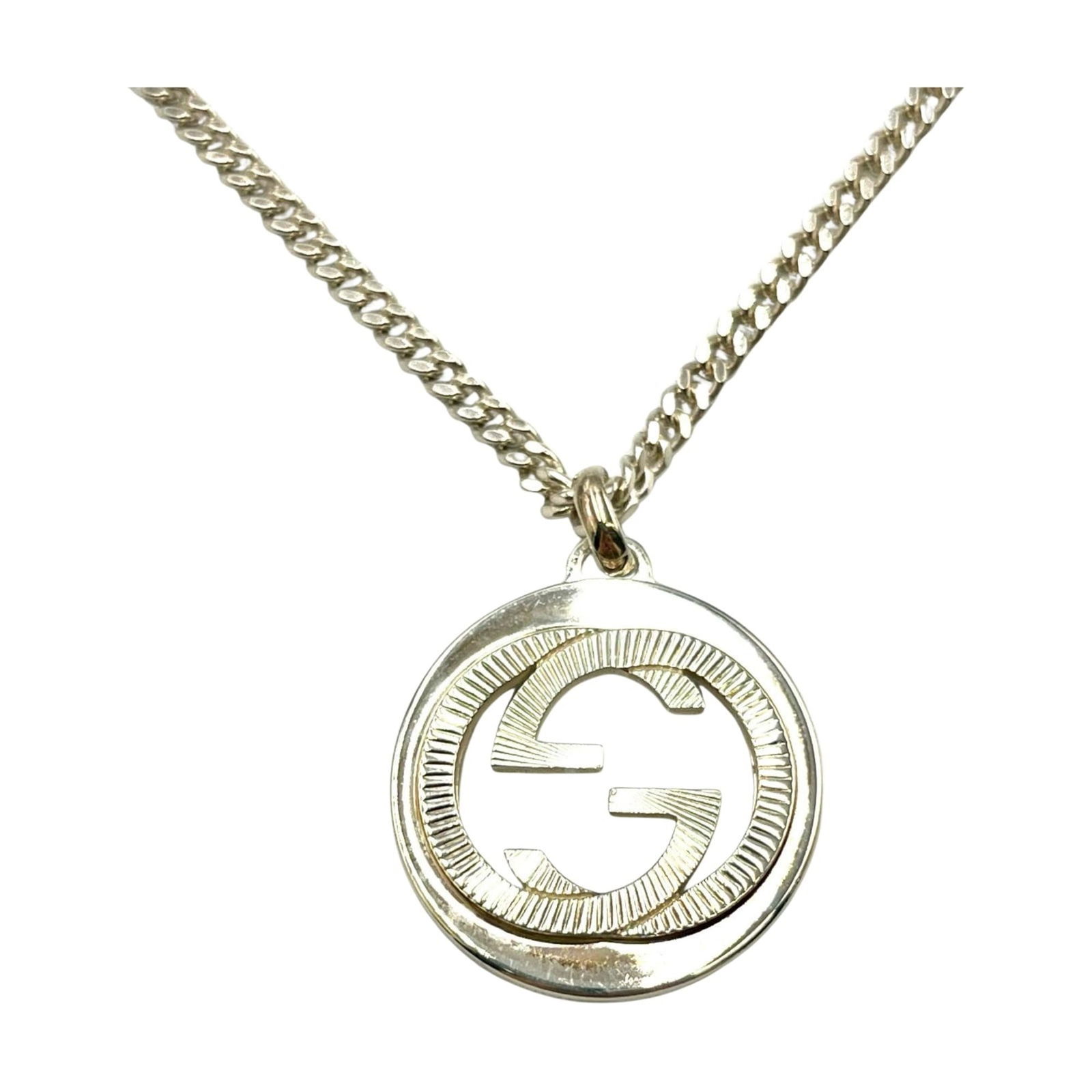 925 Gucci Men's Interlocking G Logo Necklace in Silver (1 of 9)