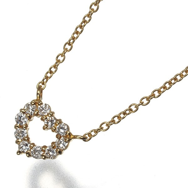 Gold Vendome Necklace Diamond 0.14Ct Heart 18K 750 Yellow (1 of 4)