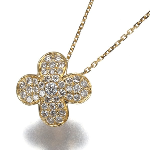 Gold Vendome Necklace Diamond 0.21Ct Flower Paved 18K 750 Yellow: Gold Vendome Necklace Diamond 0.21Ct Flower Paved 18K 750 Yellow This listing features Gold Vendome Necklace Diamond 0.21Ct Flower Paved 18K 750 Yellow. Item specifics are provided below. Item