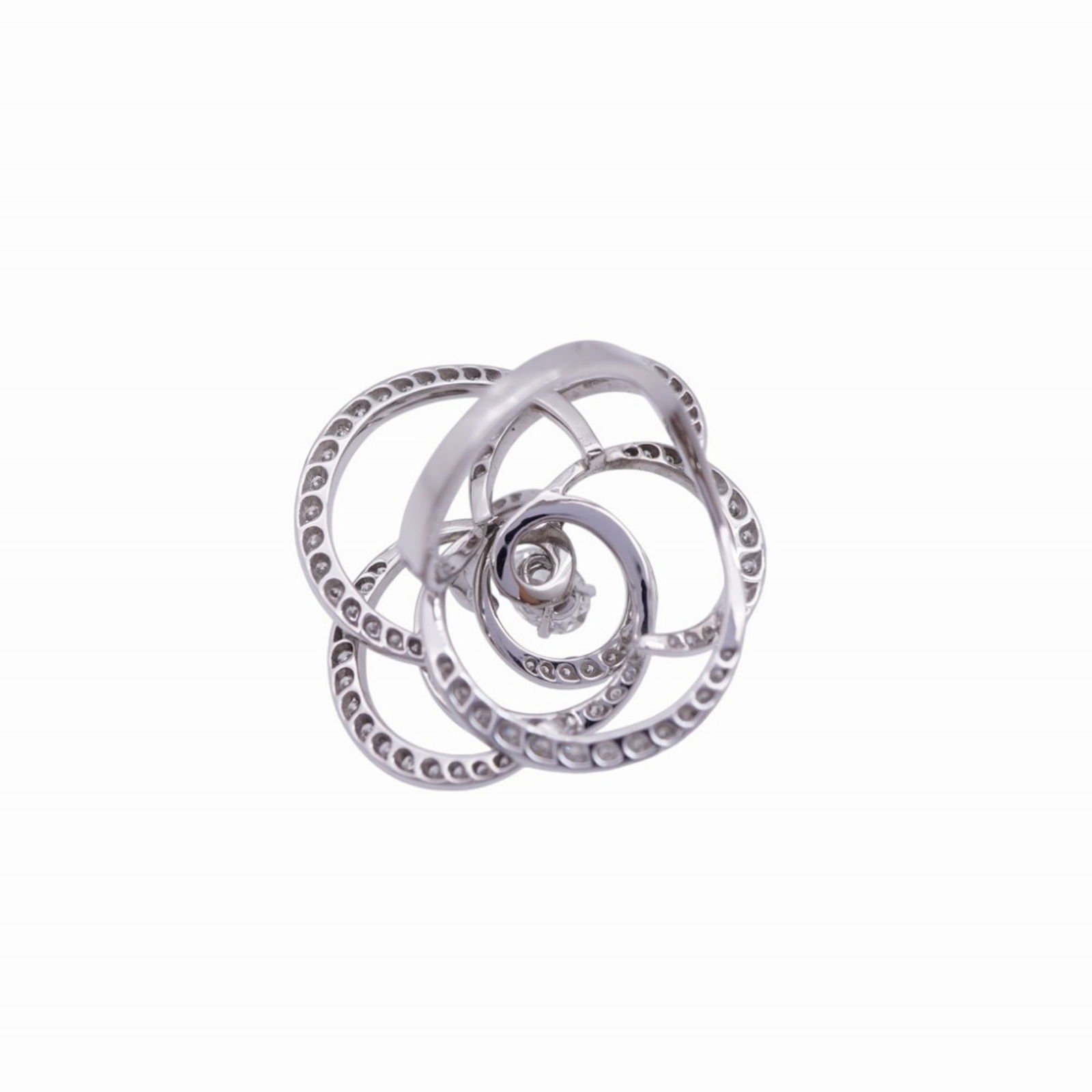 (18K) Chanel Band Ring White Gold - 7