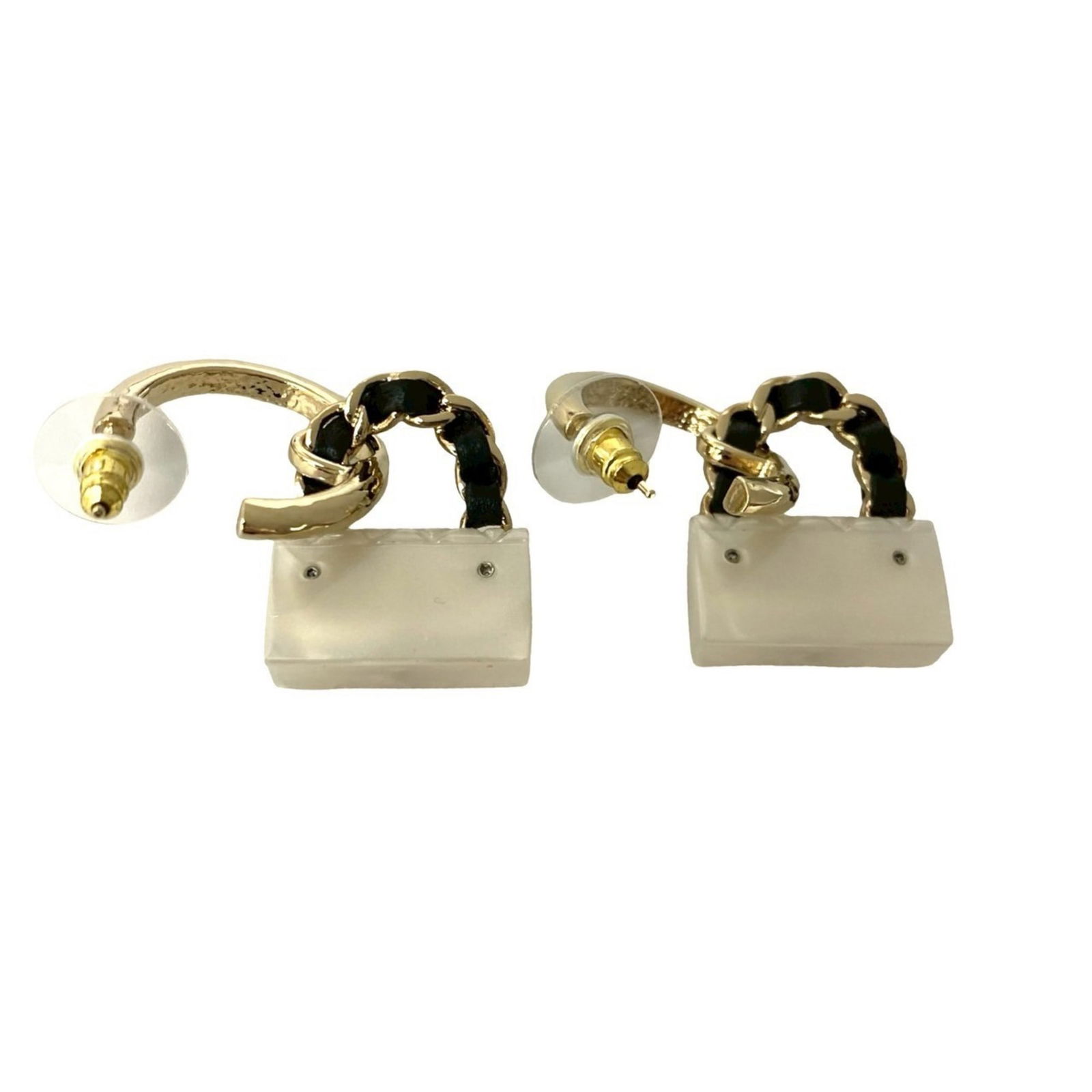 Plastic - Chanel Stud Earrings Gold Plating - 3