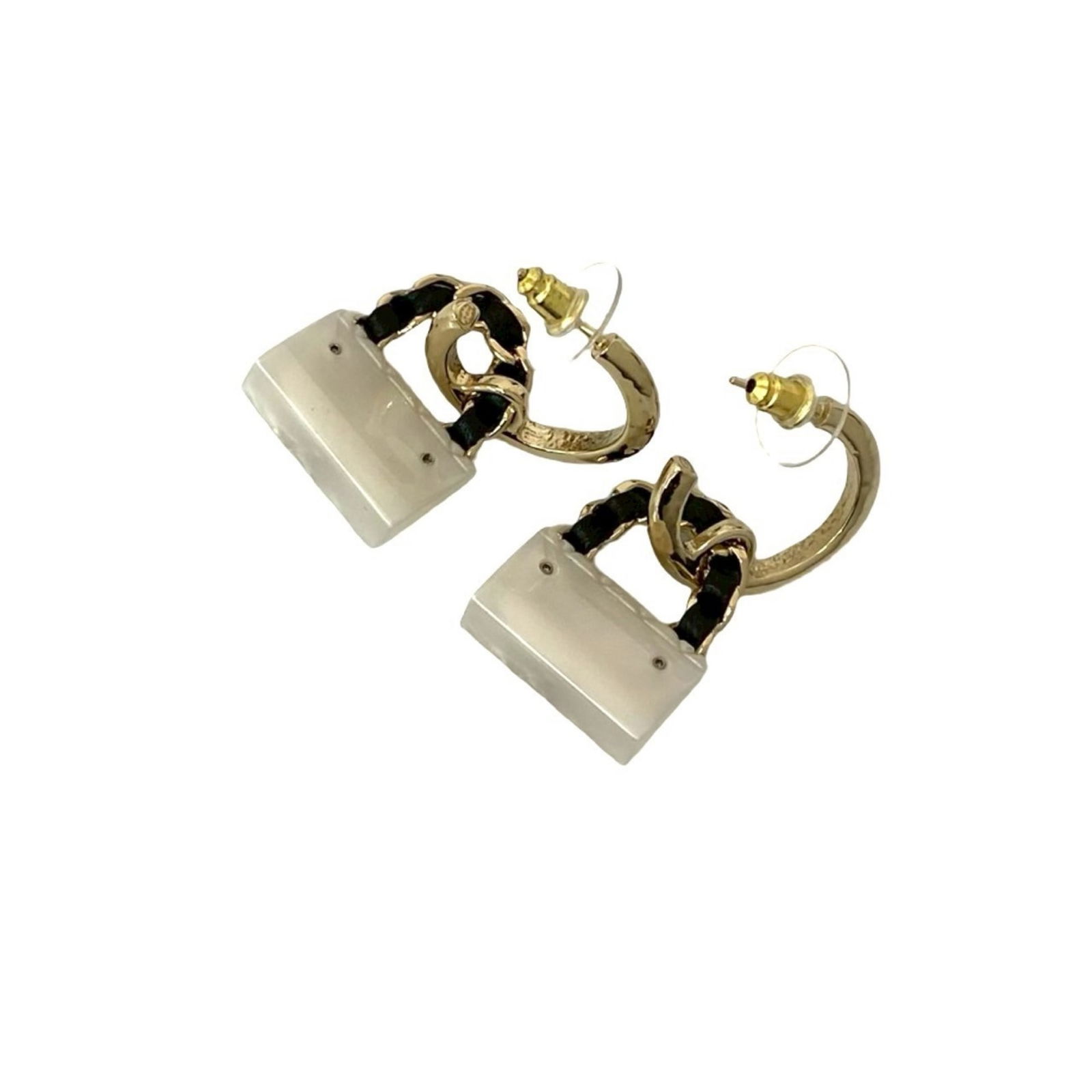 Plastic - Chanel Stud Earrings Gold Plating - 4