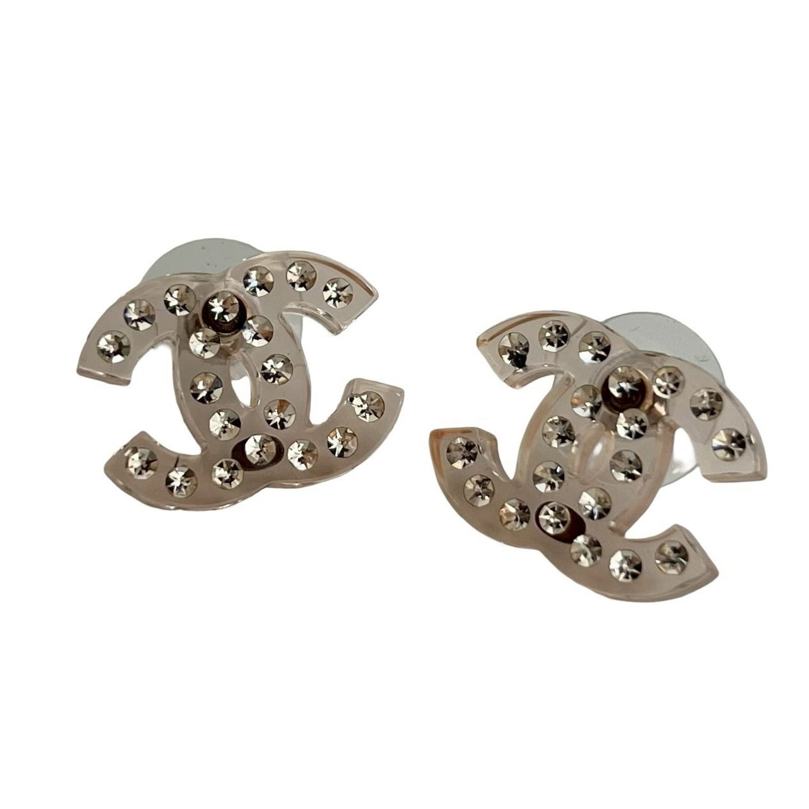 Plastic Chanel Stud Earrings - 3